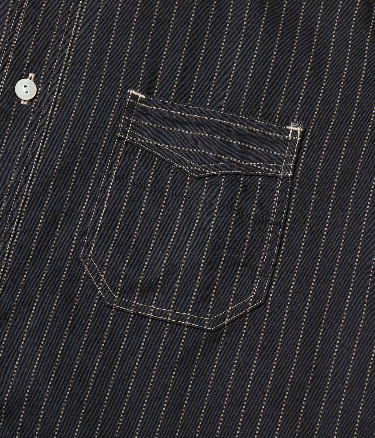 SC39702 FICTION ROMANCE 8.5oz. BLACK WABASH STRIPE WORK SHIRT (SHORT SLEEVE) - A.BLACK