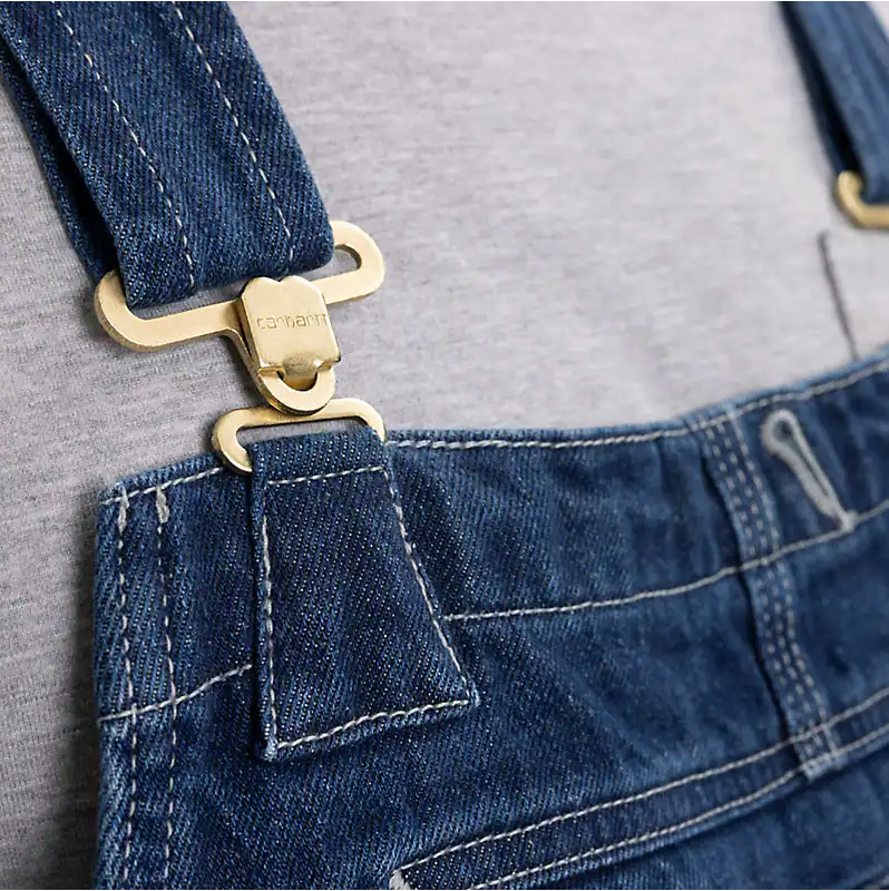 LOOSE FIT DENIM BIB OVERALL - DARKSTONE