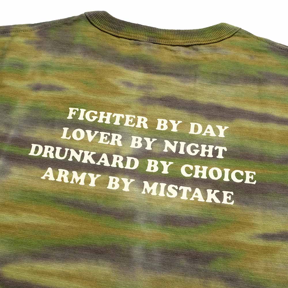 BR79733 SLUB YARN T-SHIRT THE DYE CAMOUFLAGE - OLIVE