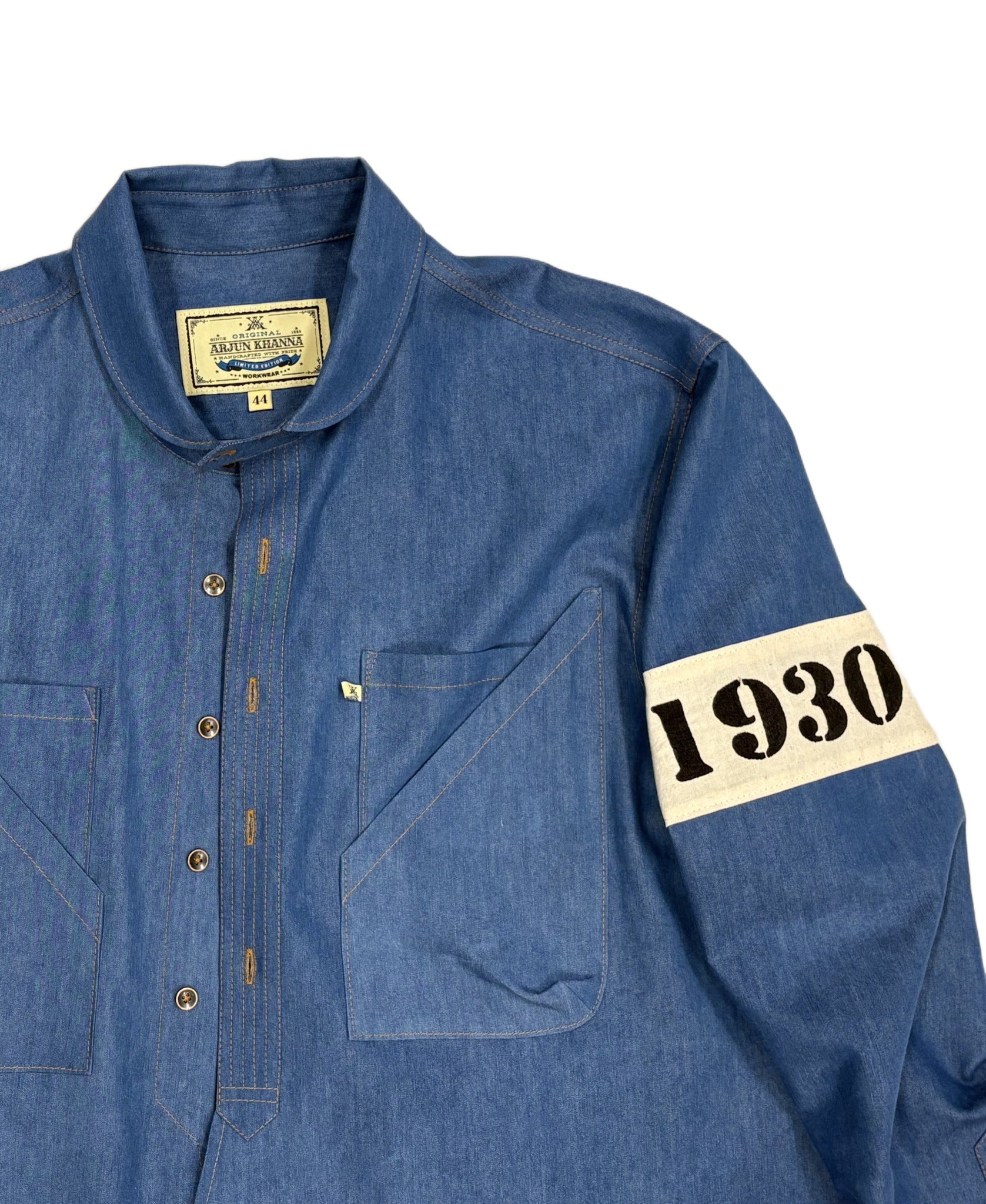 AK/PR/LOT2/SHRT060 4-pocket cycle jersey shirts - 1930  - LIGHT BLUE