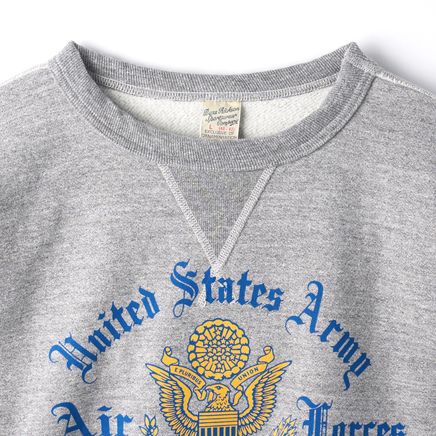 BR69692 Set-In Crew Neck Sweat Shirt U.S.Army Air Forces Bomb. School - H.GRAY