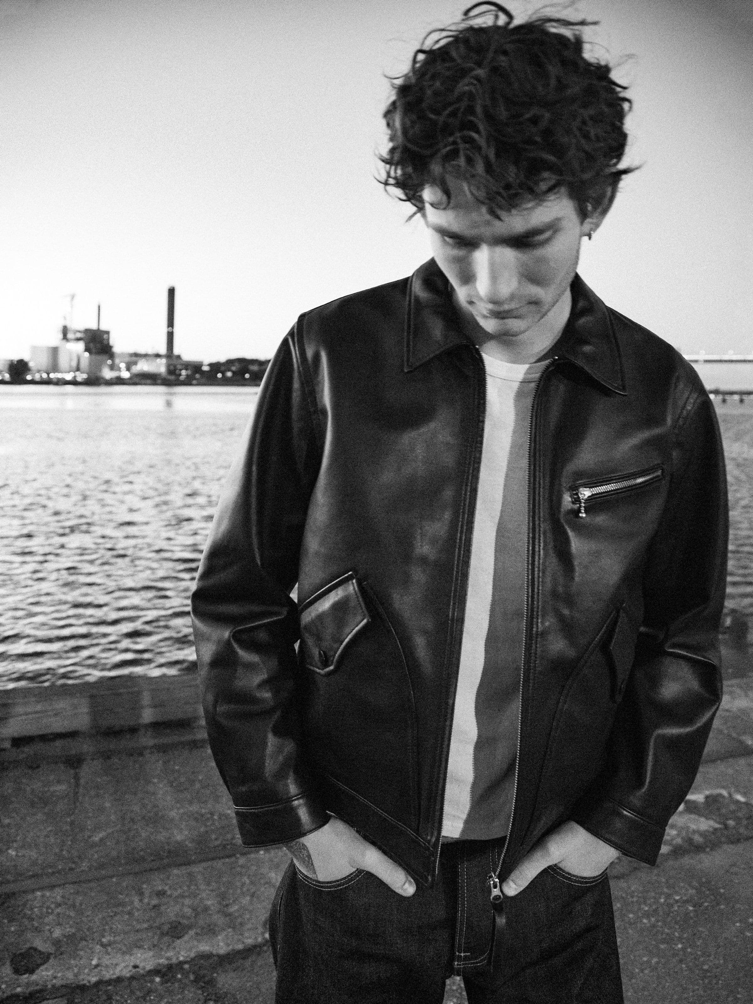 Blake Zip Jacket Leather - Black