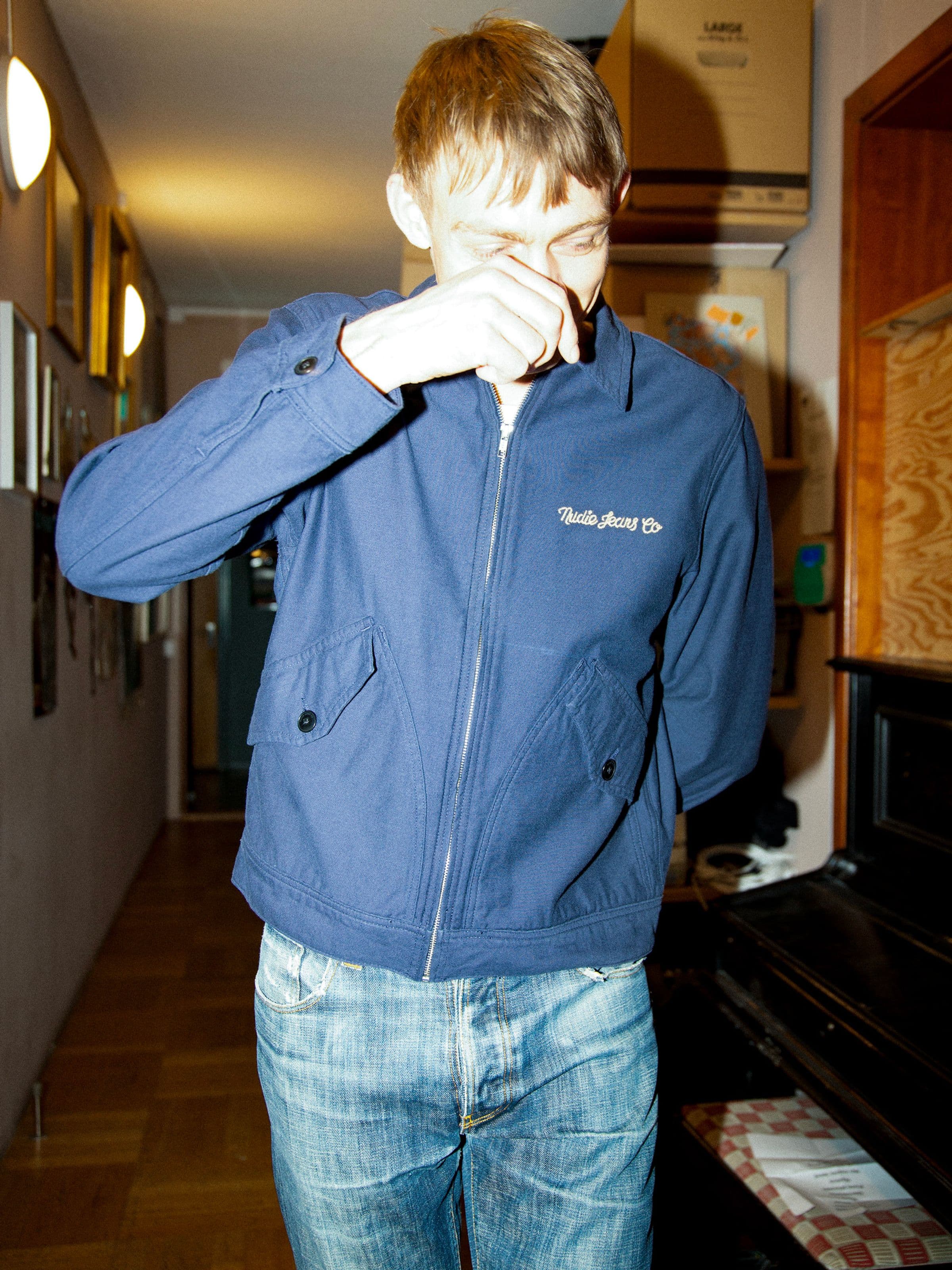 Blake Zip Jacket Back Sateen - Navy