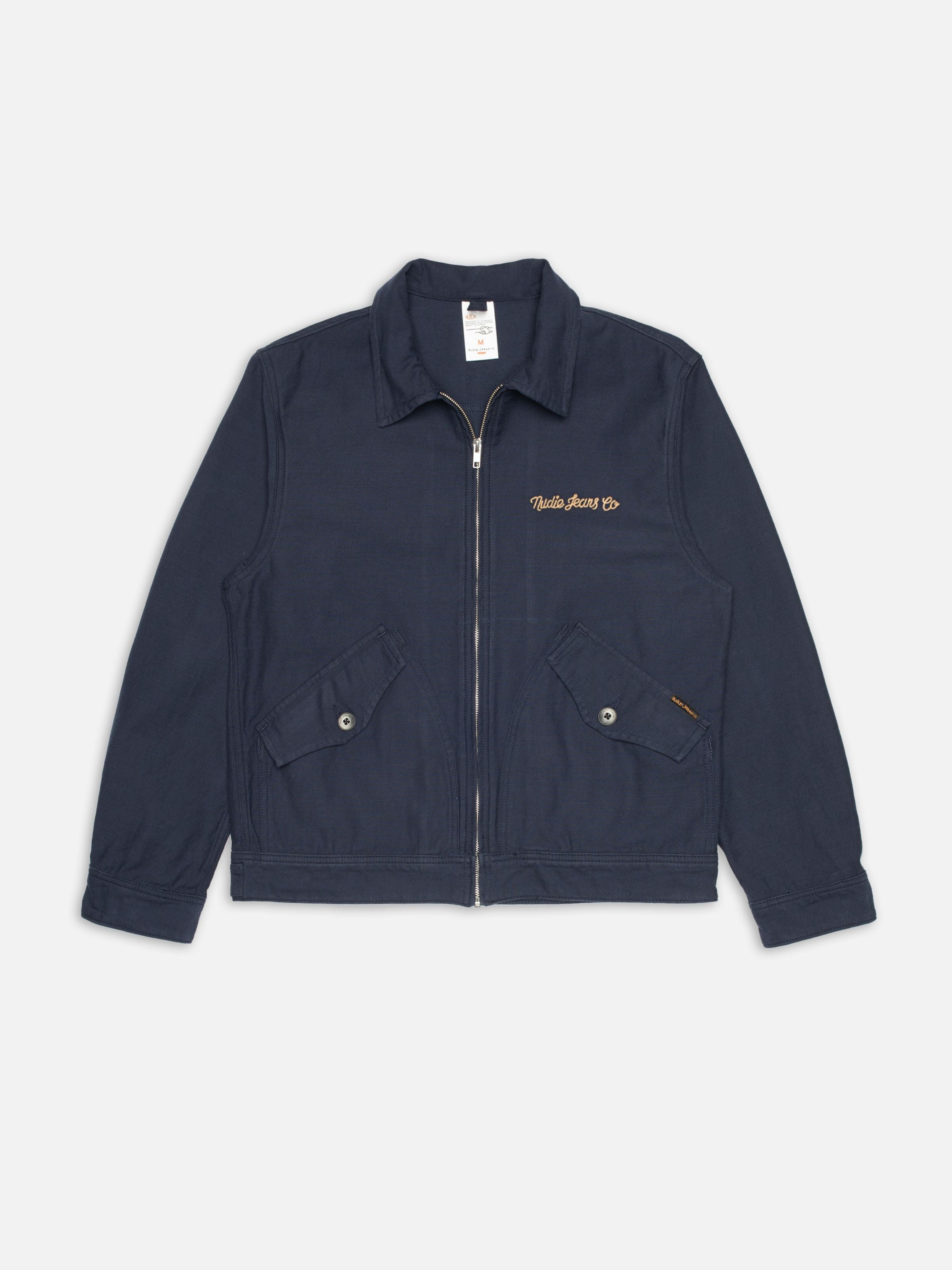 Blake Zip Jacket Back Sateen - Navy