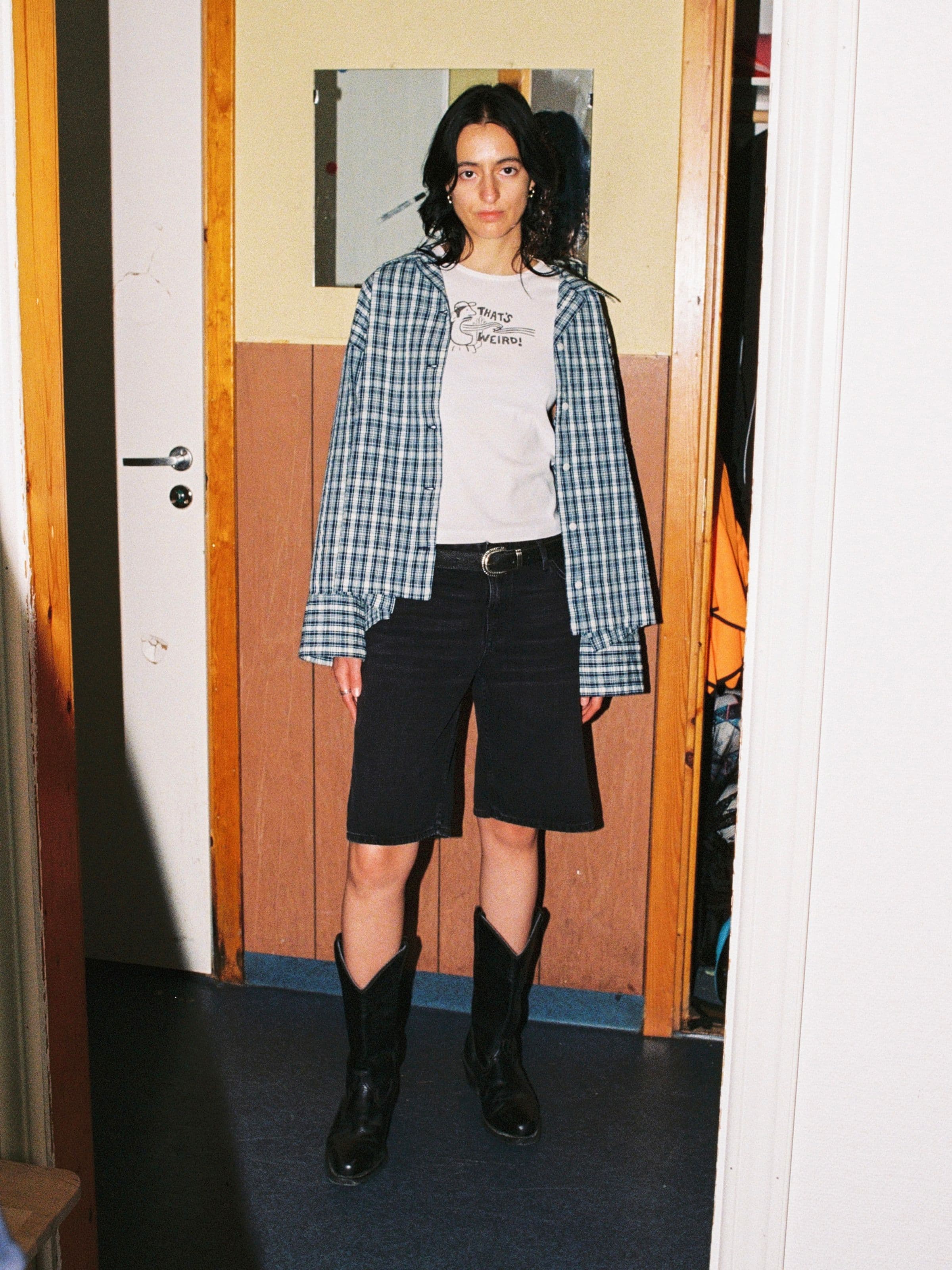 Jutta Shirt Indigo Seersucker - Blue/Offwhite