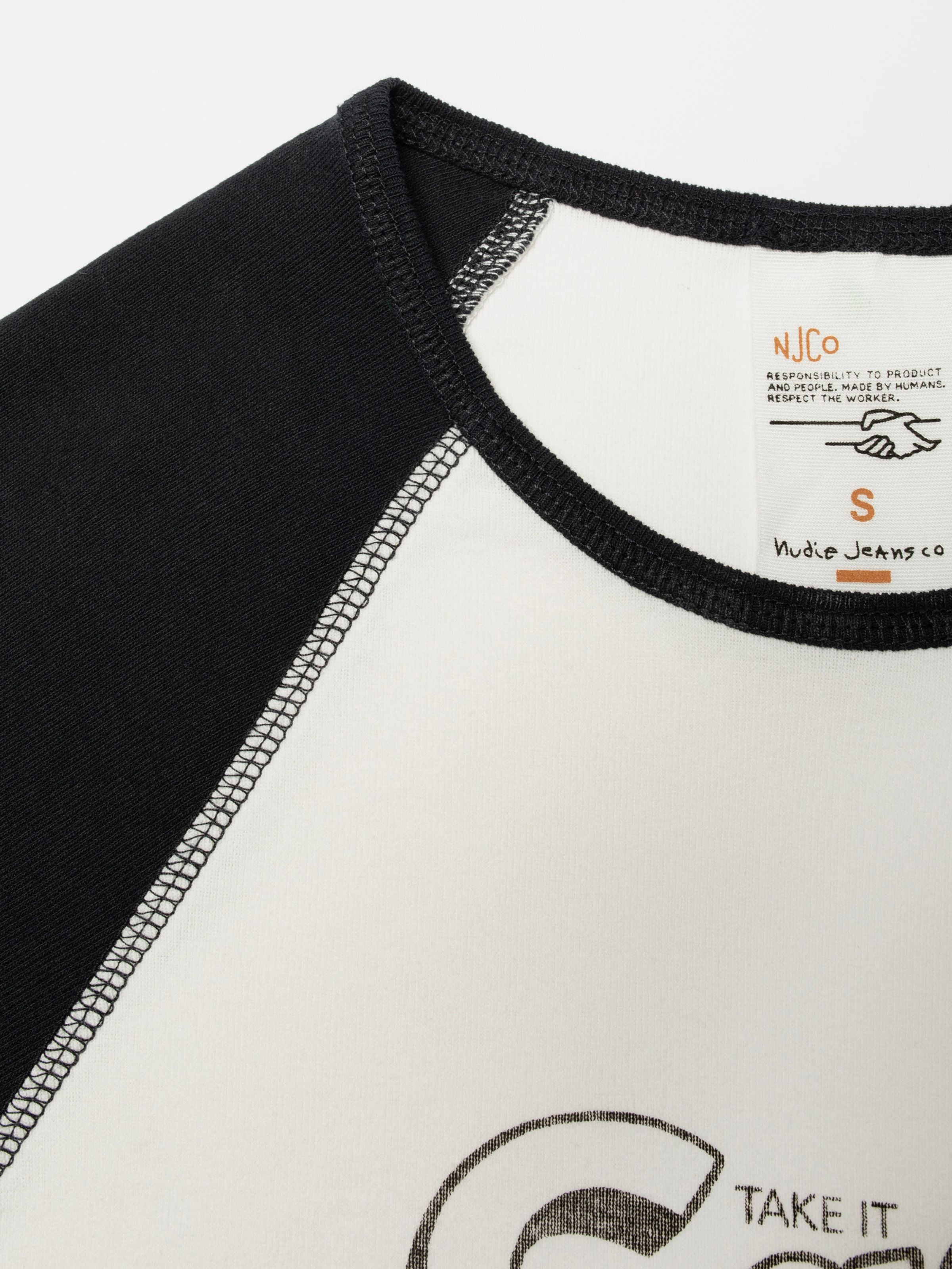 Eve T-Shirt Take It Easy - Offwhite/Black