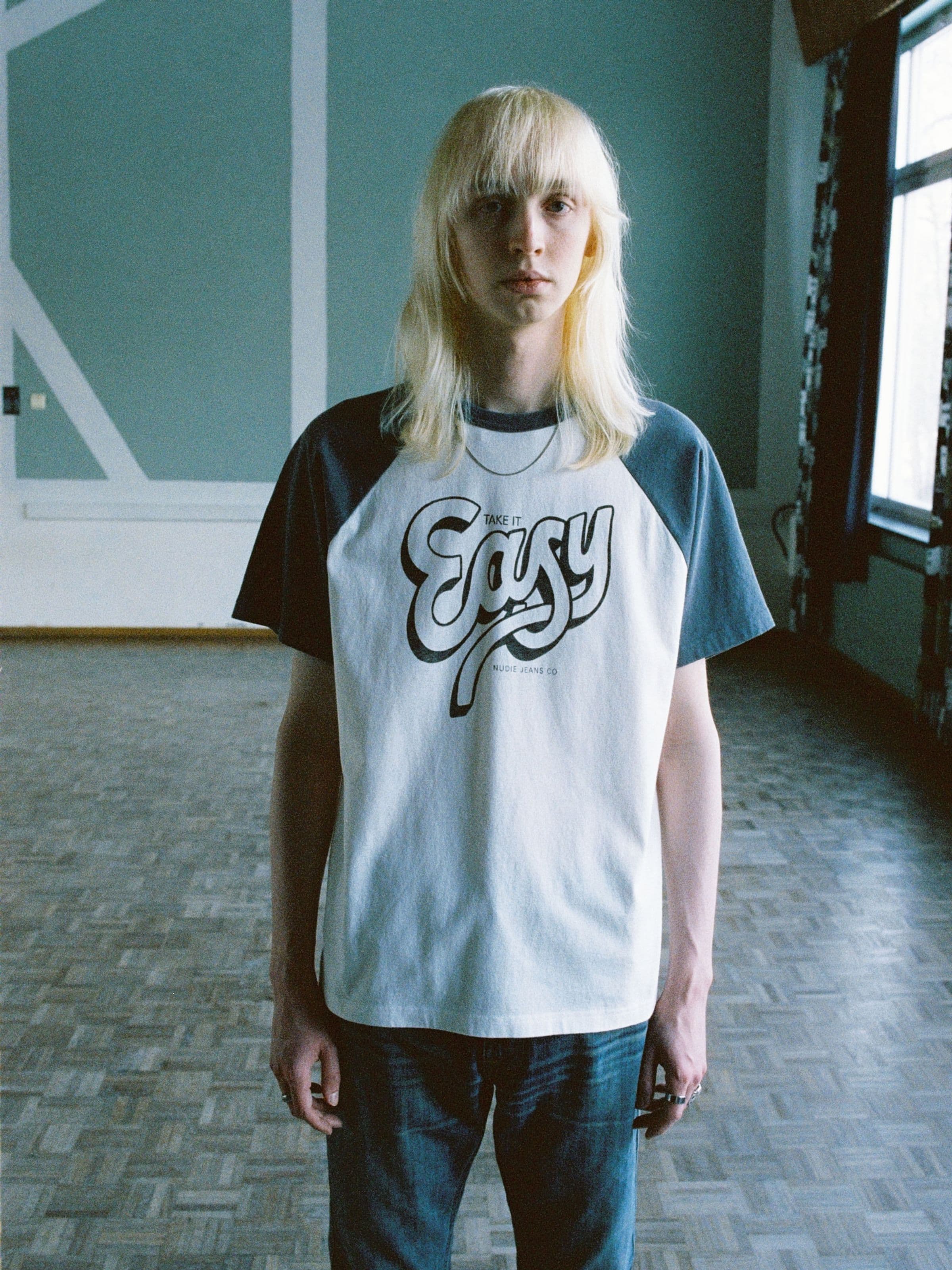 Roy Raglan T-Shirt Take It Easy - Offwhite/Black