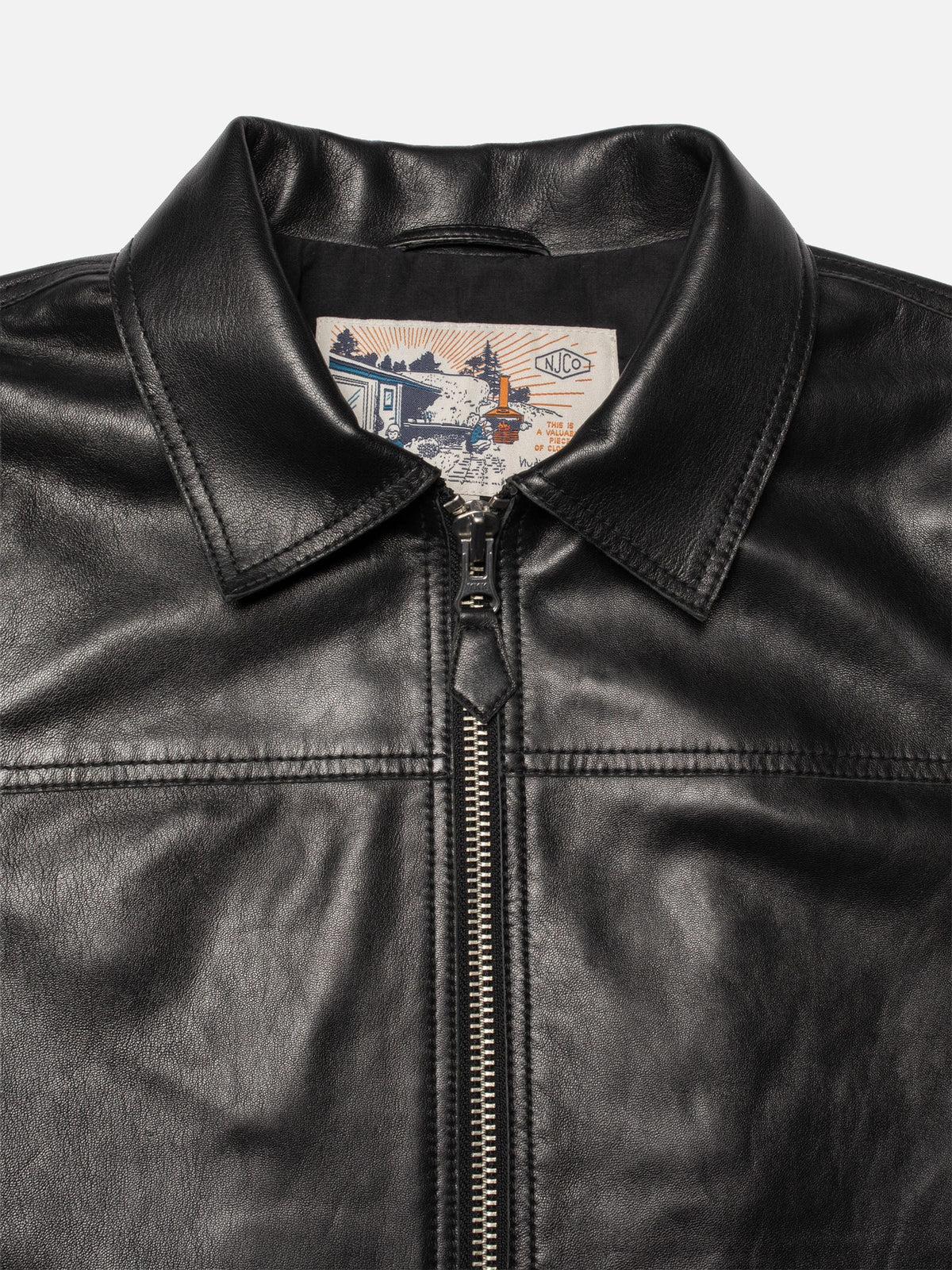Anja Zip Jacket Leather - Black