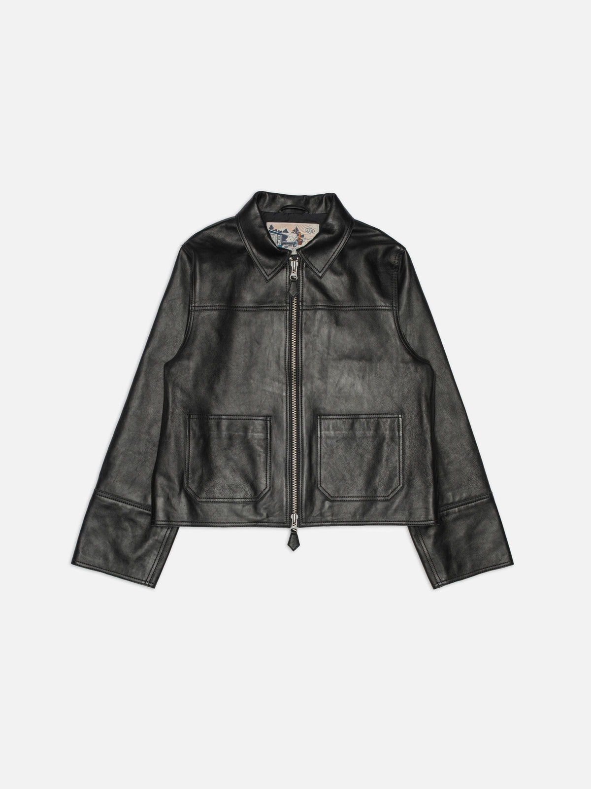 Anja Zip Jacket Leather - Black