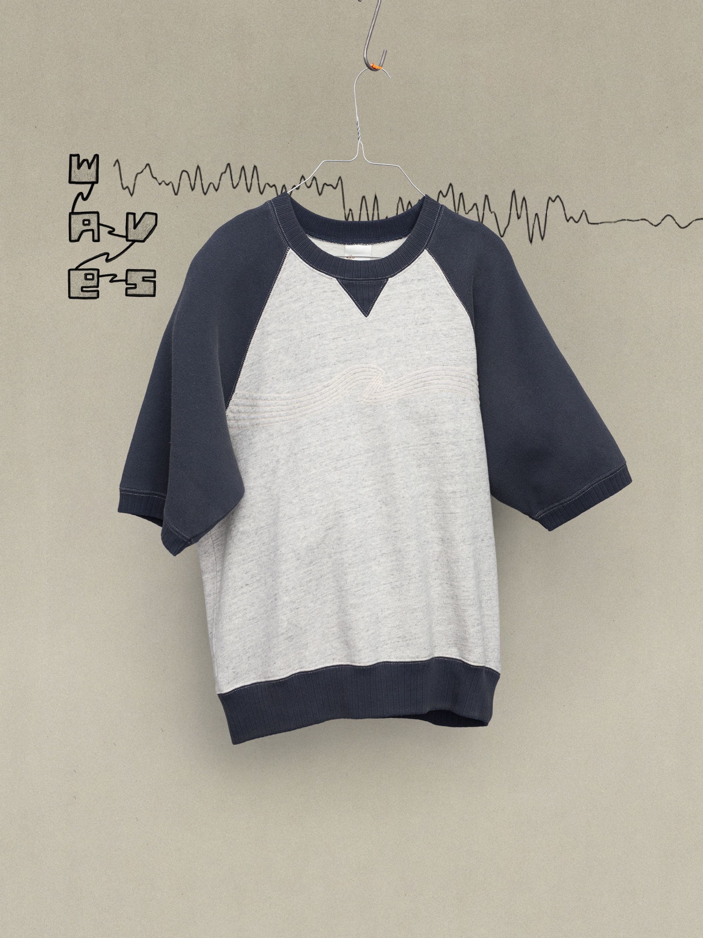 Kaj Short Sleeve Embo Wave - Greymelang