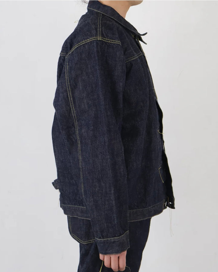 S2107-24 WWII Model Brown Cotton Denim Jacket (Non Wash) - INDIGO