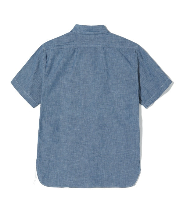 BR35856 BLUE CHAMBRAY WORK SHIRTS S/S - BLUE