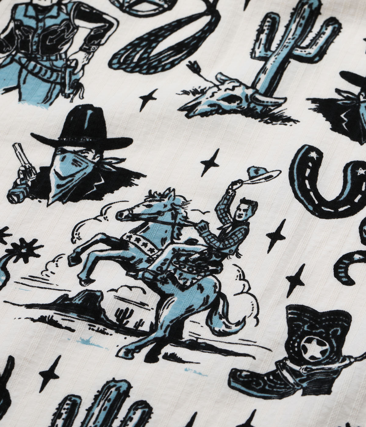 SH39706 DOBBY COTTON OPEN SHIRT “THE WESTERNER” by VINCE RAY - BLUE