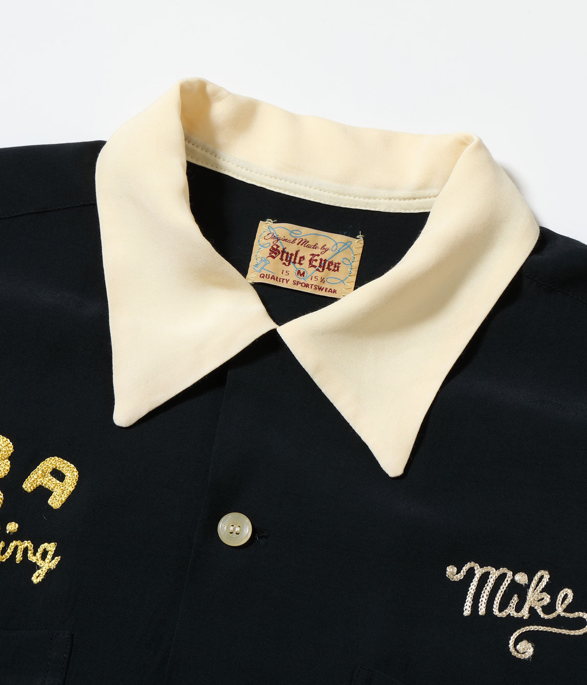SE39663 RAYON BOWLING SHIRT LEE & SMITH - BLACK