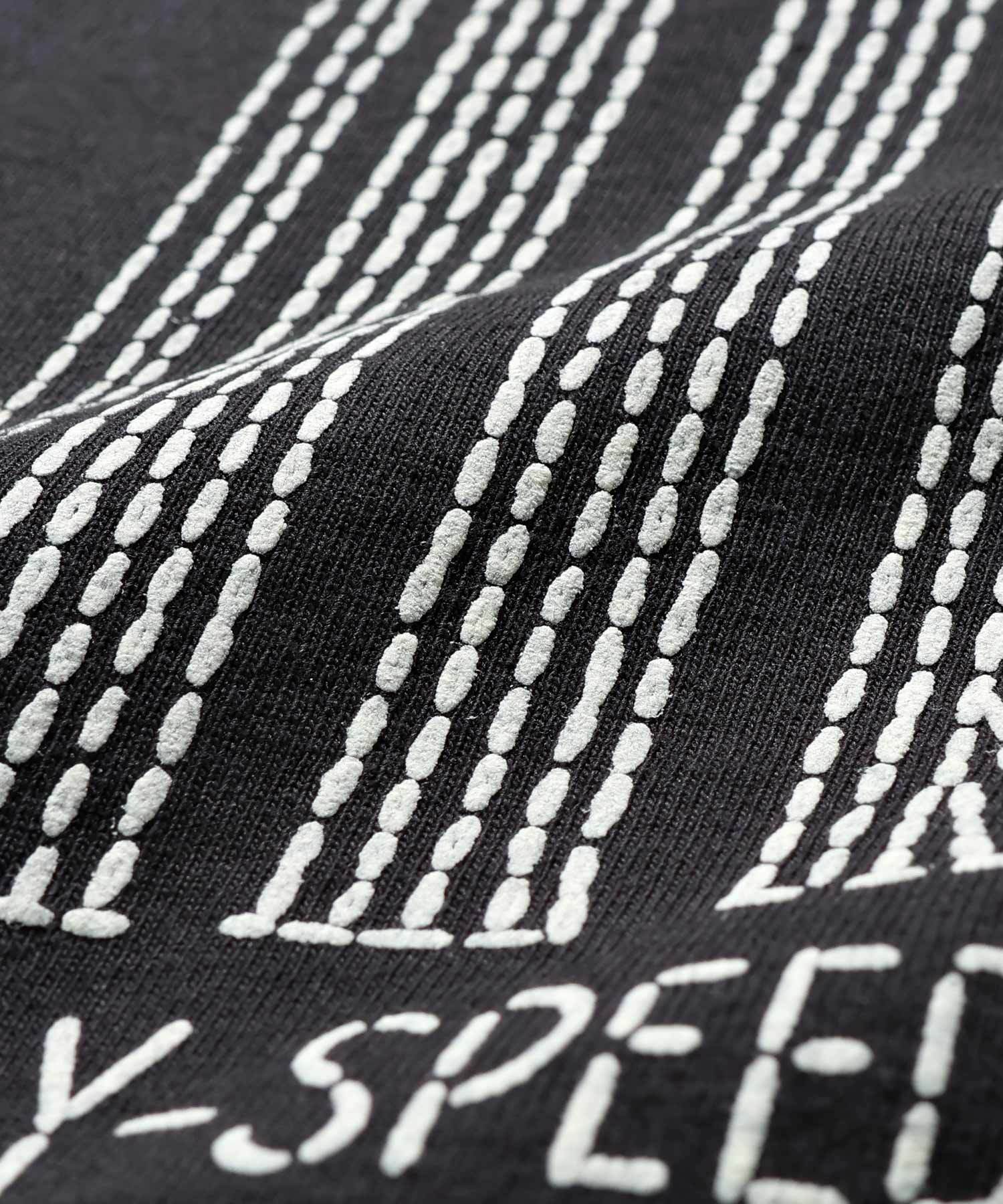 GS2549945 11 SASHIKO PRINT TEE - BLACK
