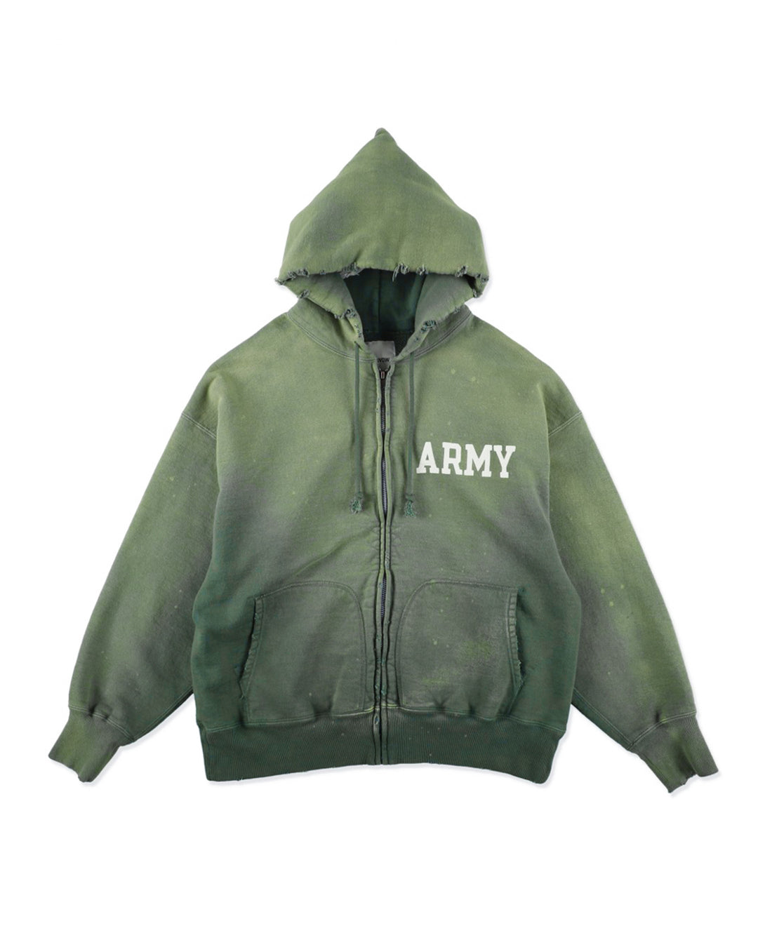 ARMY ZIP HOODIE AGED - AGED GREEN