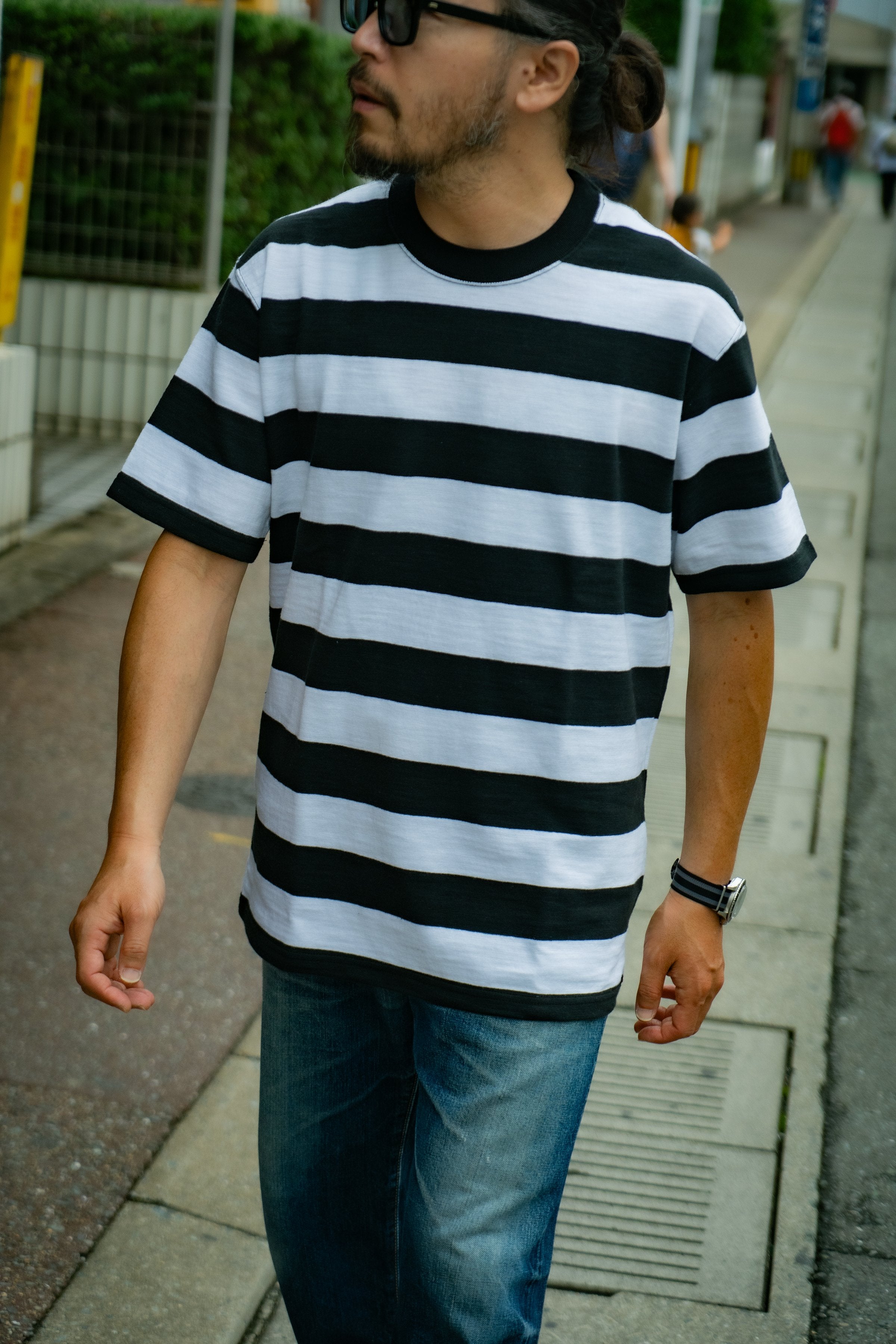 BUCO STRIPE TEE S/S - BLACK/WHITE