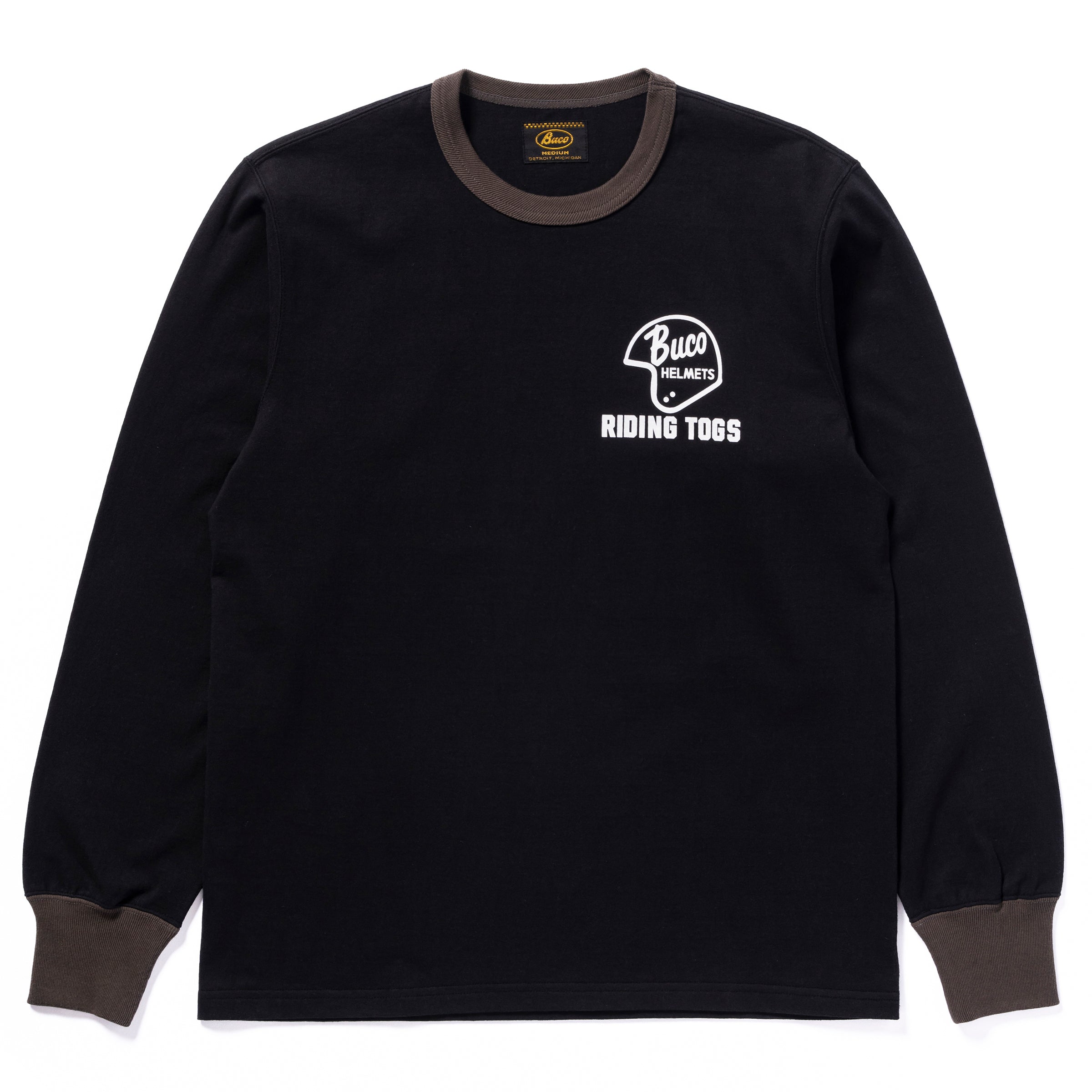 BUCO L/S TEE / RIDING TOGS - BLACK/CHARCOAL