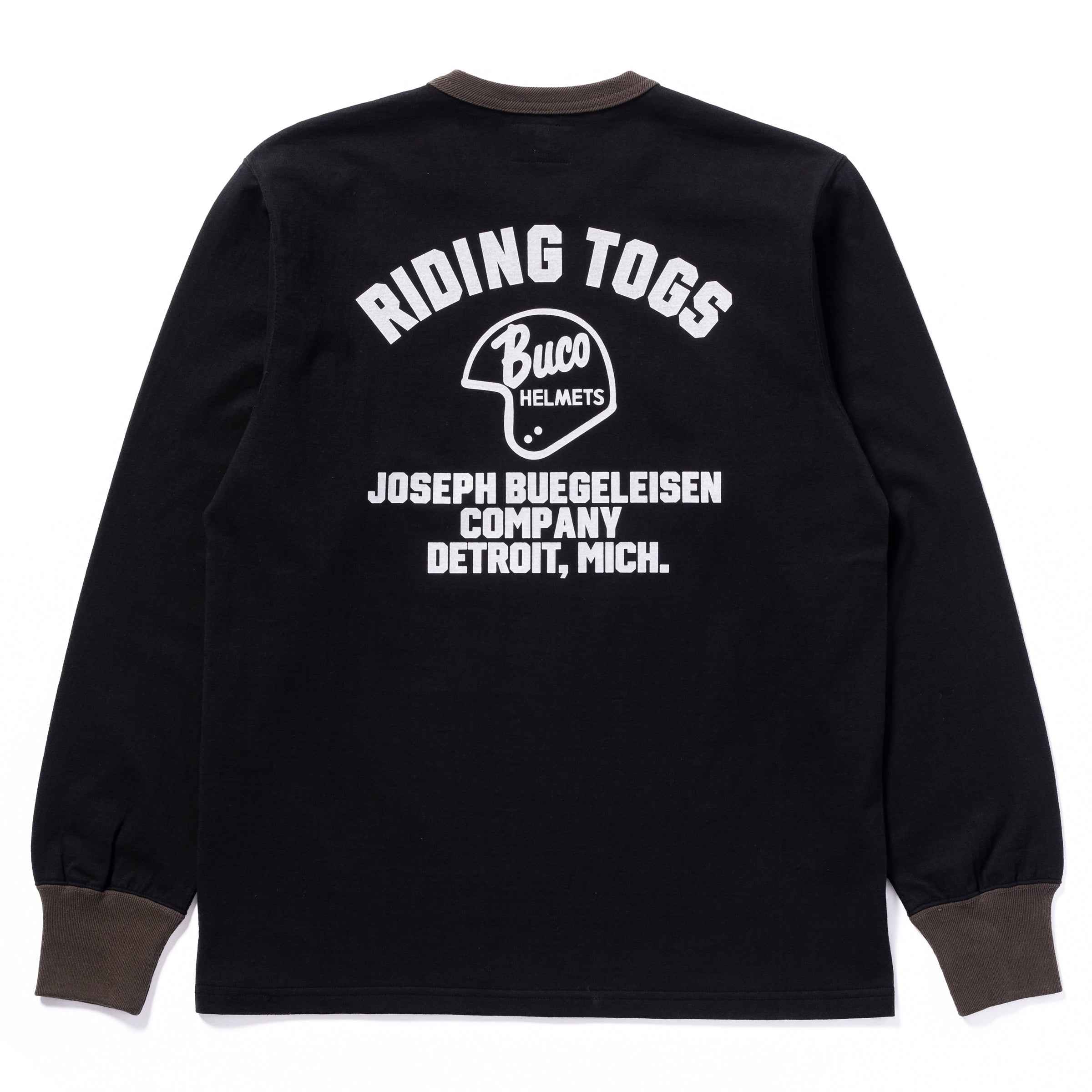 BUCO L/S TEE / RIDING TOGS - BLACK/CHARCOAL