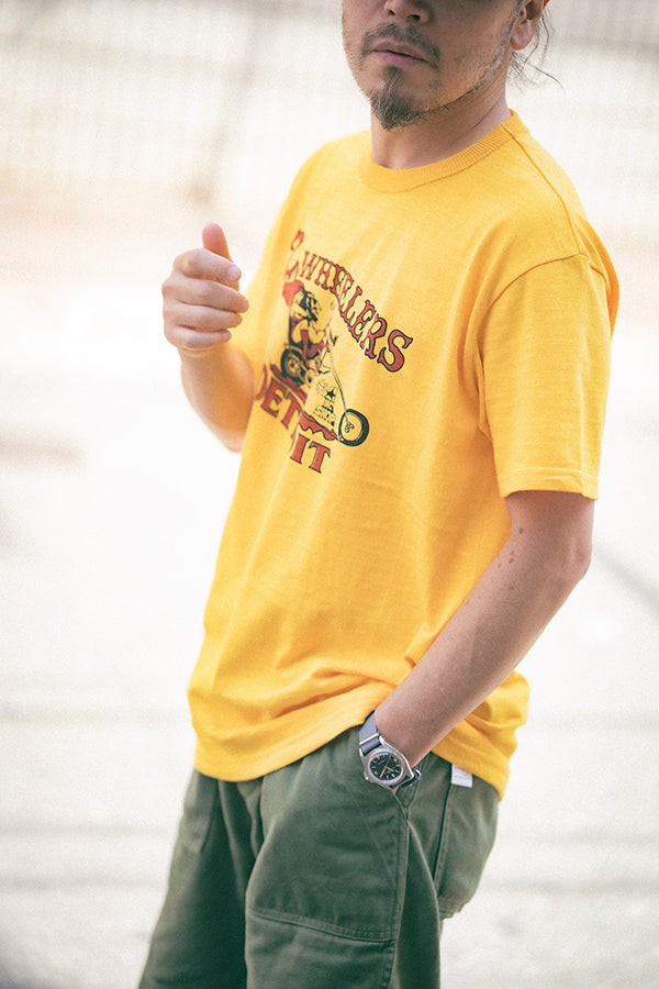 BC26009 ATHLETIC T-SHIRT / 2-WHEELERS OF DETROIT - YELLOW