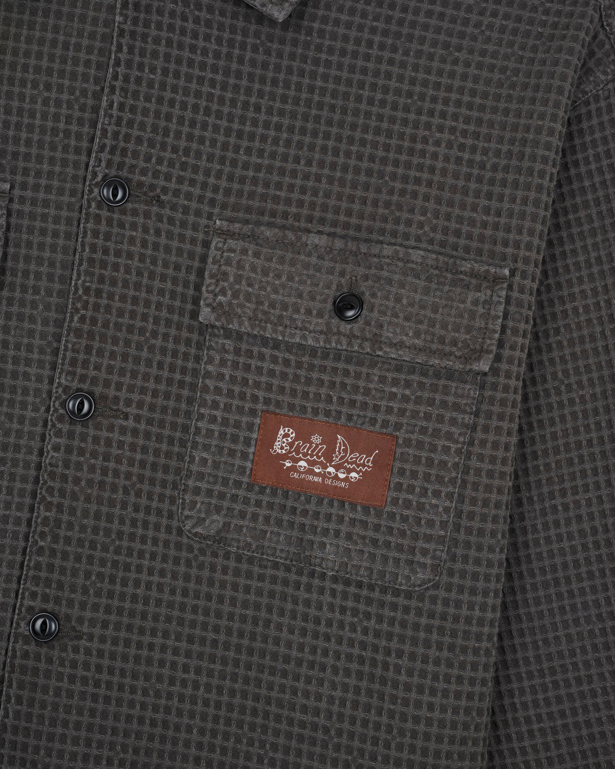 Waffle Button Front Shirt - Clay