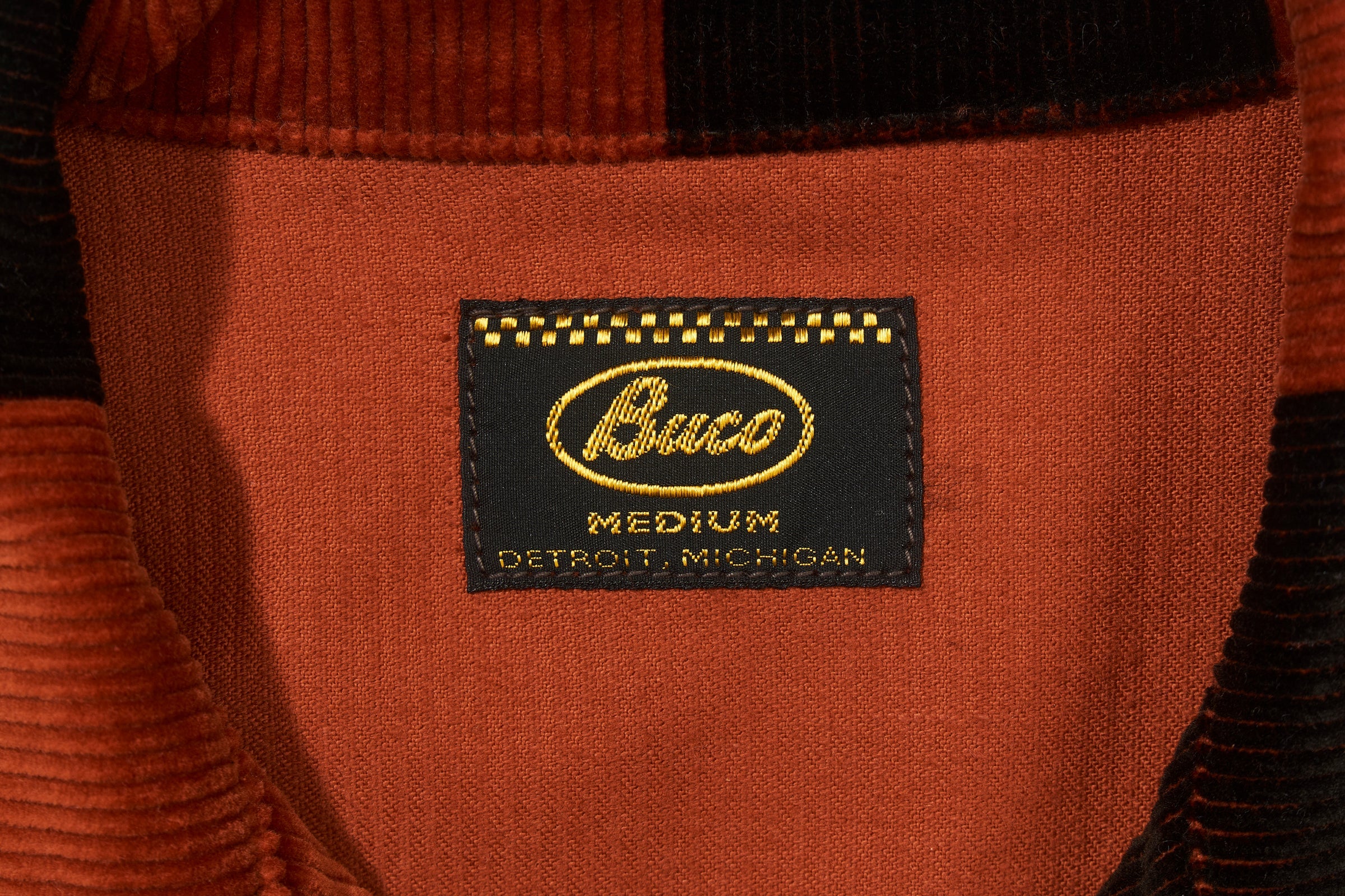 BUCO CHECKERED CORDUROY JACKET - ORANGE/BLACK