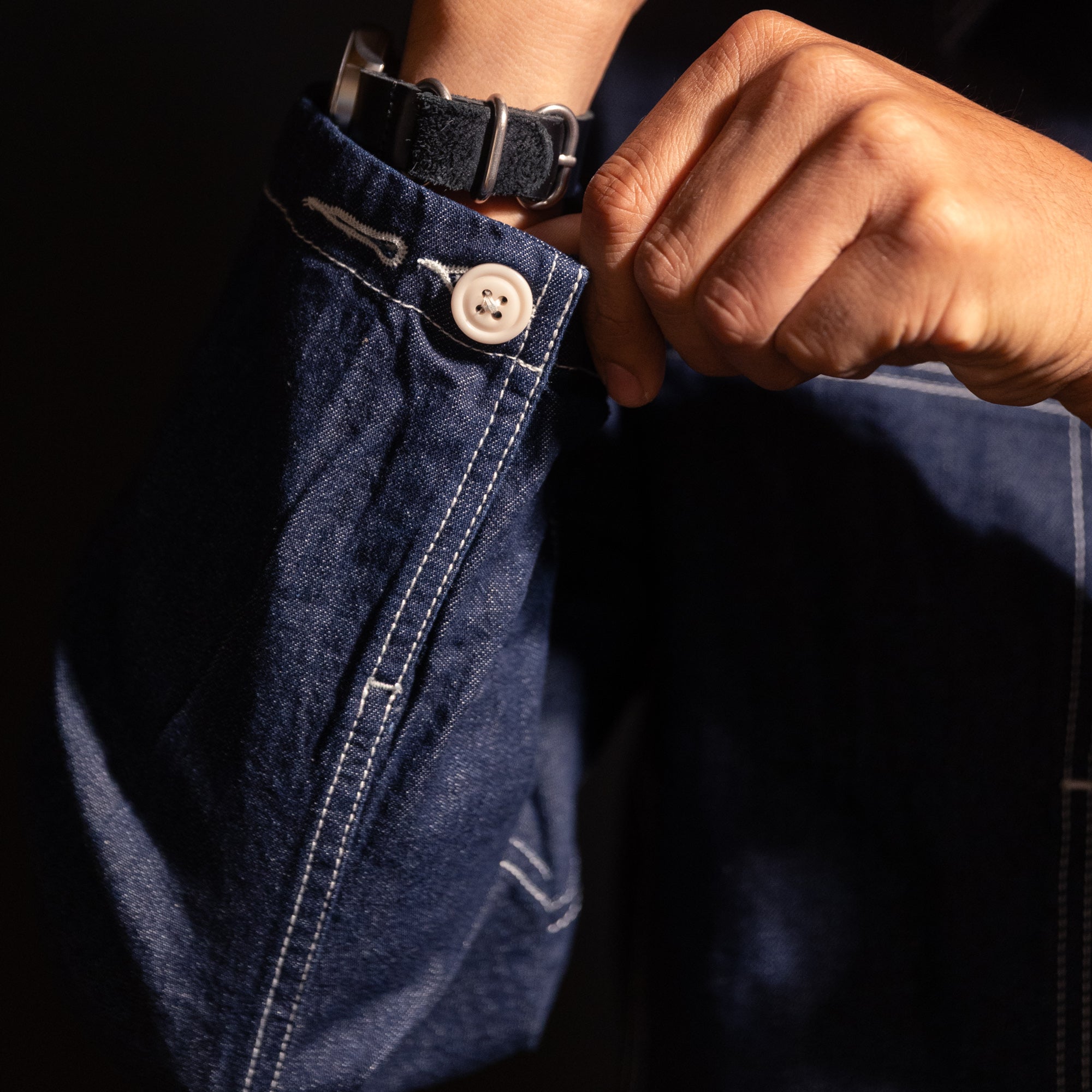MODIFIED PRISONER SHIRT - INDIGO
