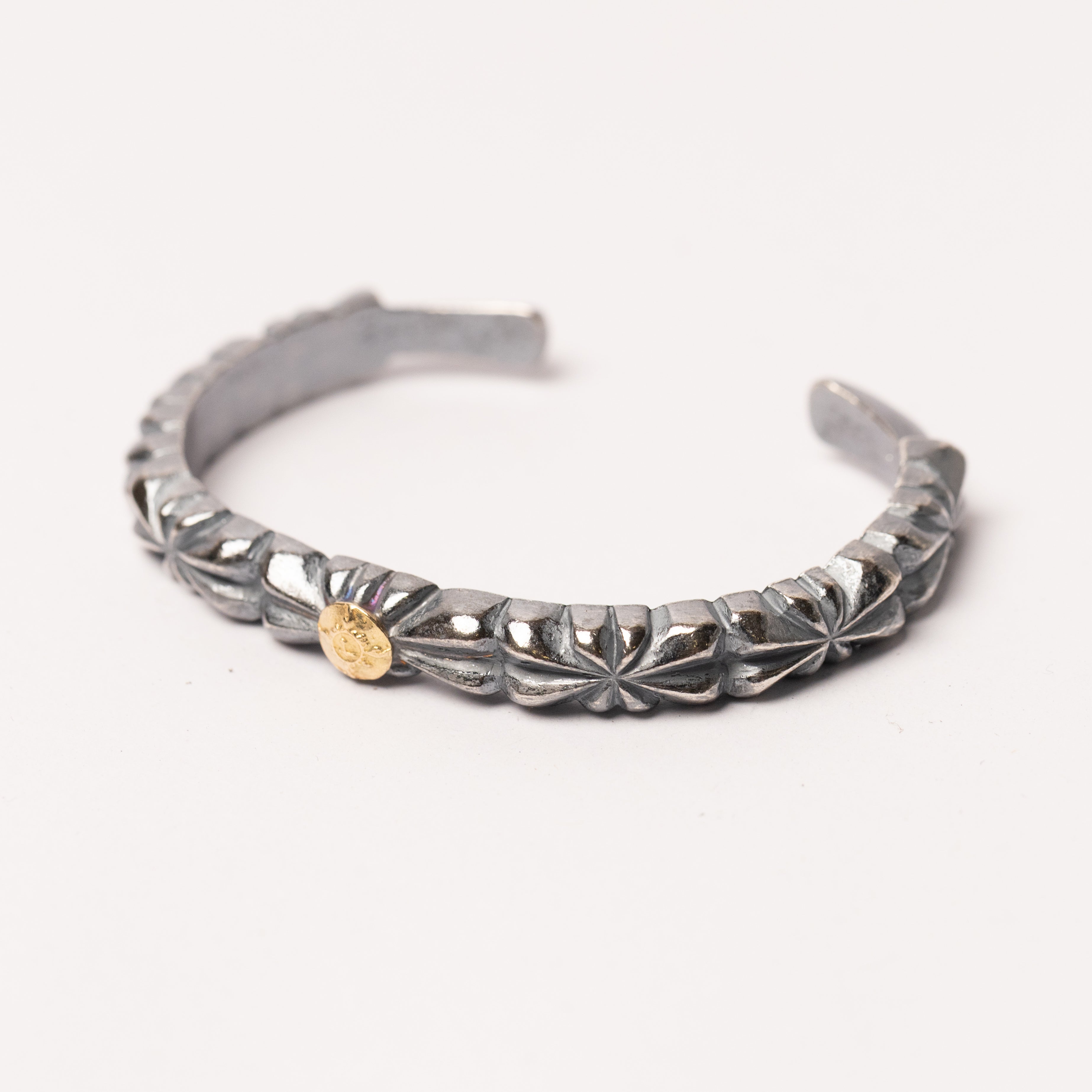 BR-285 Butterfly Sandcast Plain Bangle A (S) with K18