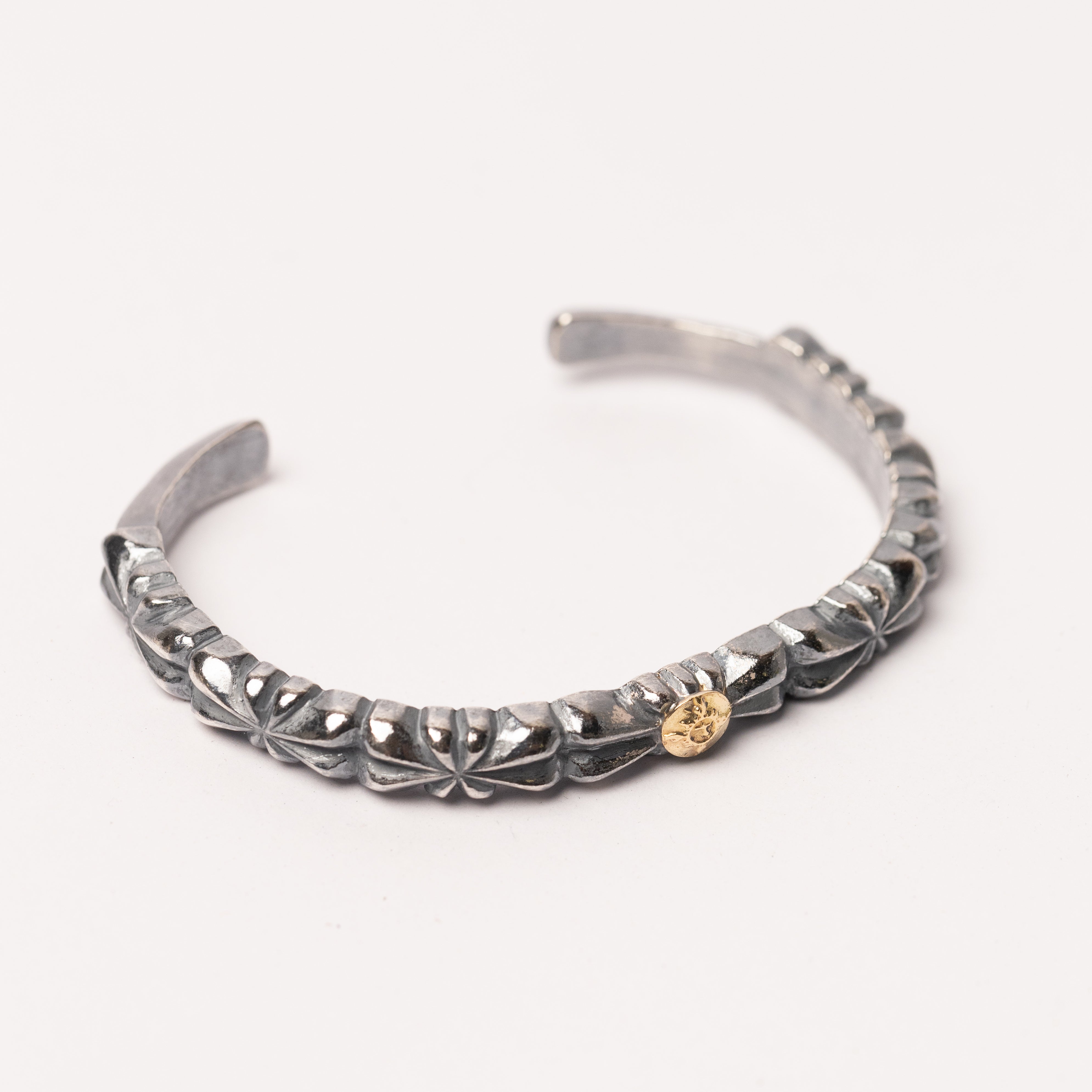 BR-285 Butterfly Sandcast Plain Bangle A (S) with K18