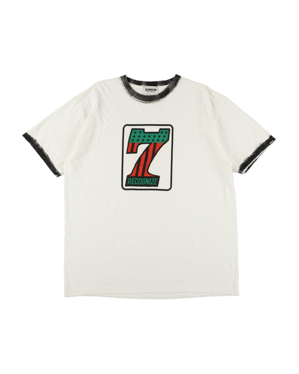 7 VINYL TRIM TEE - WHITExBLACK