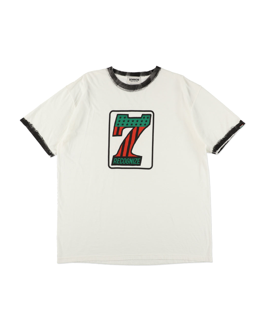 #7 VINYL TRIM TEE - WHITExBLACK