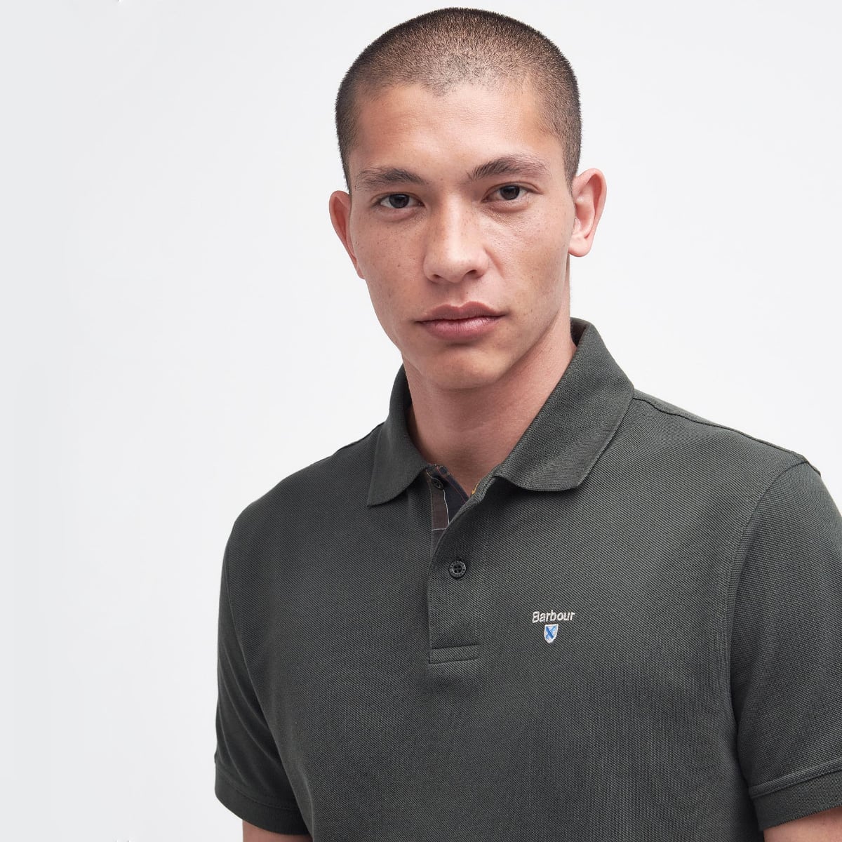 TARTAN PIQUE POLO SHIRT - FOREST GREEN