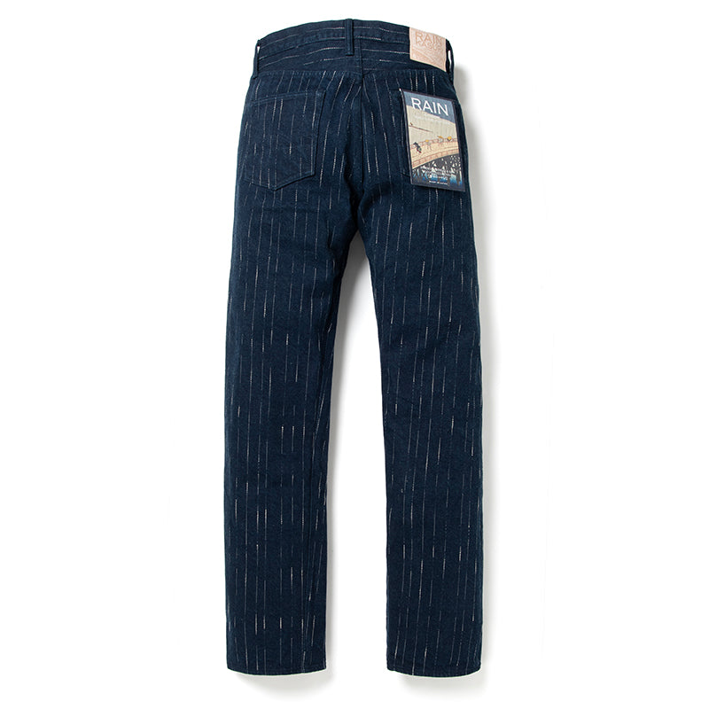 RAIN絣ジーンズ【D1885】 D1885 RAIN Kasuri Jeans - INDIGO