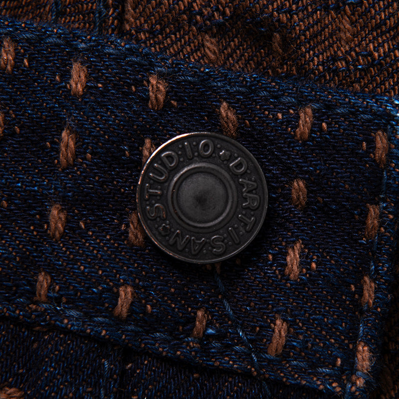 D1897 Persimmon tannin sashiko jeans - INDIGO