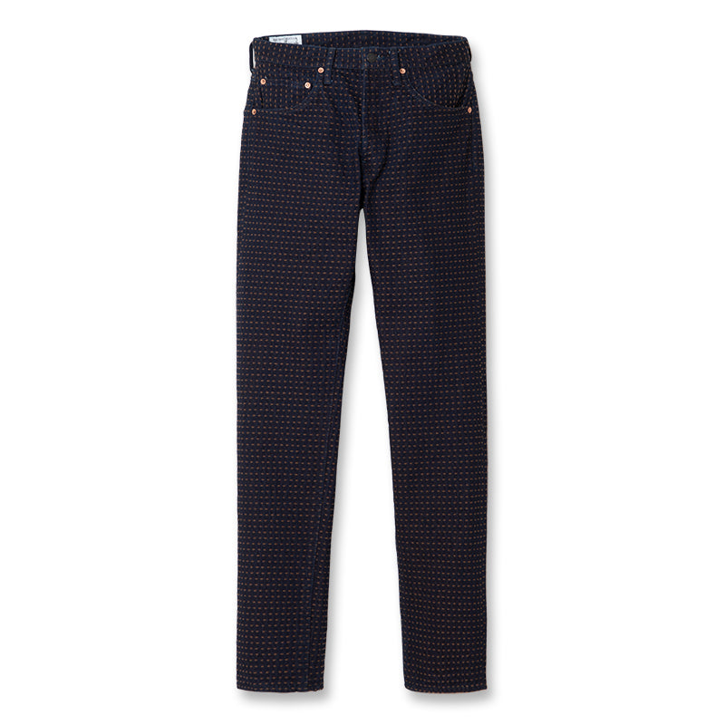 D1897 Persimmon tannin sashiko jeans - INDIGO