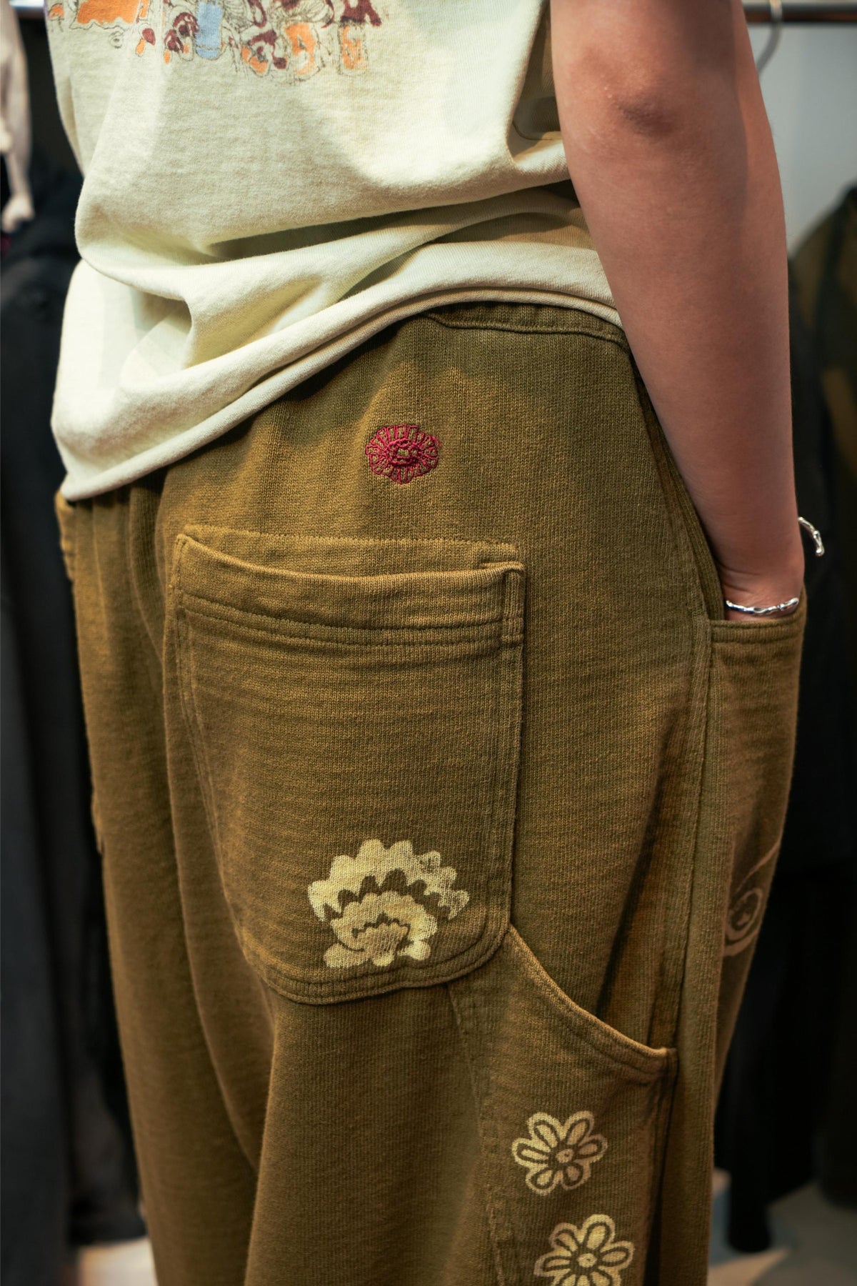 DOODLE BALLOON PANT - MUSTARD GREEN