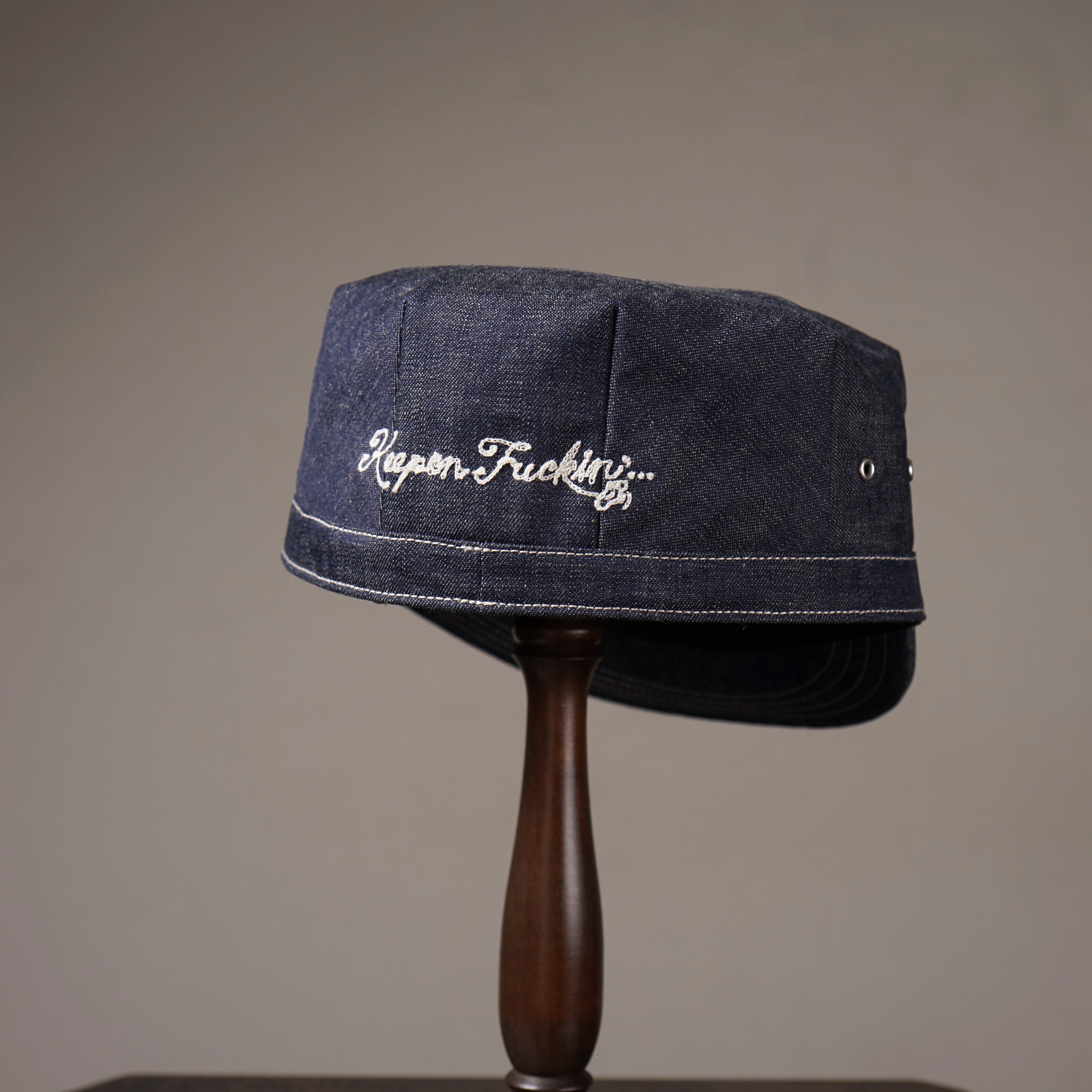 KEEP ON FUCKIN' - DENIM WORK CAP - INDIGO