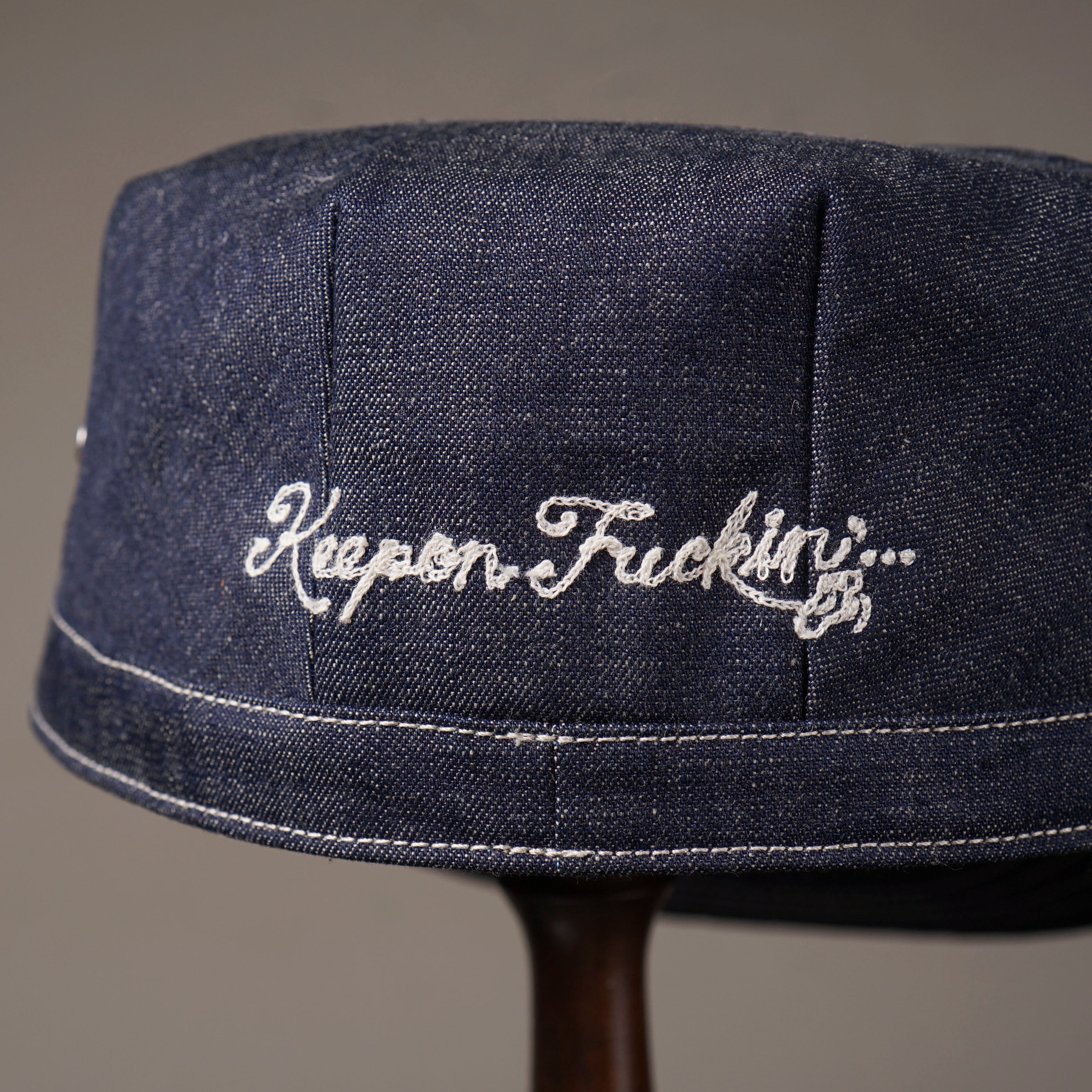 KEEP ON FUCKIN' - DENIM WORK CAP - INDIGO