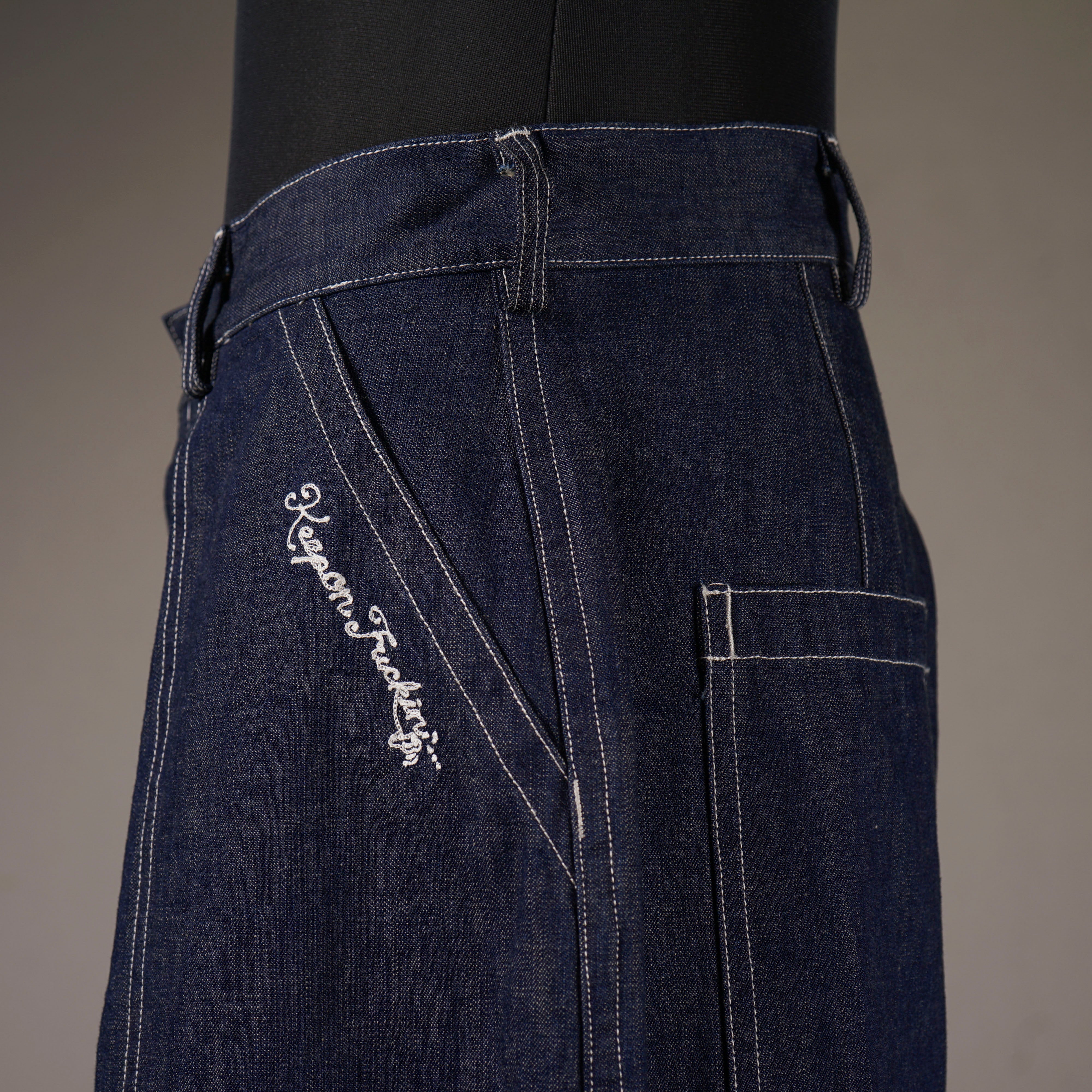 KEEP ON FUCKIN' - UTILITY DENIM PANTS - INDIGO