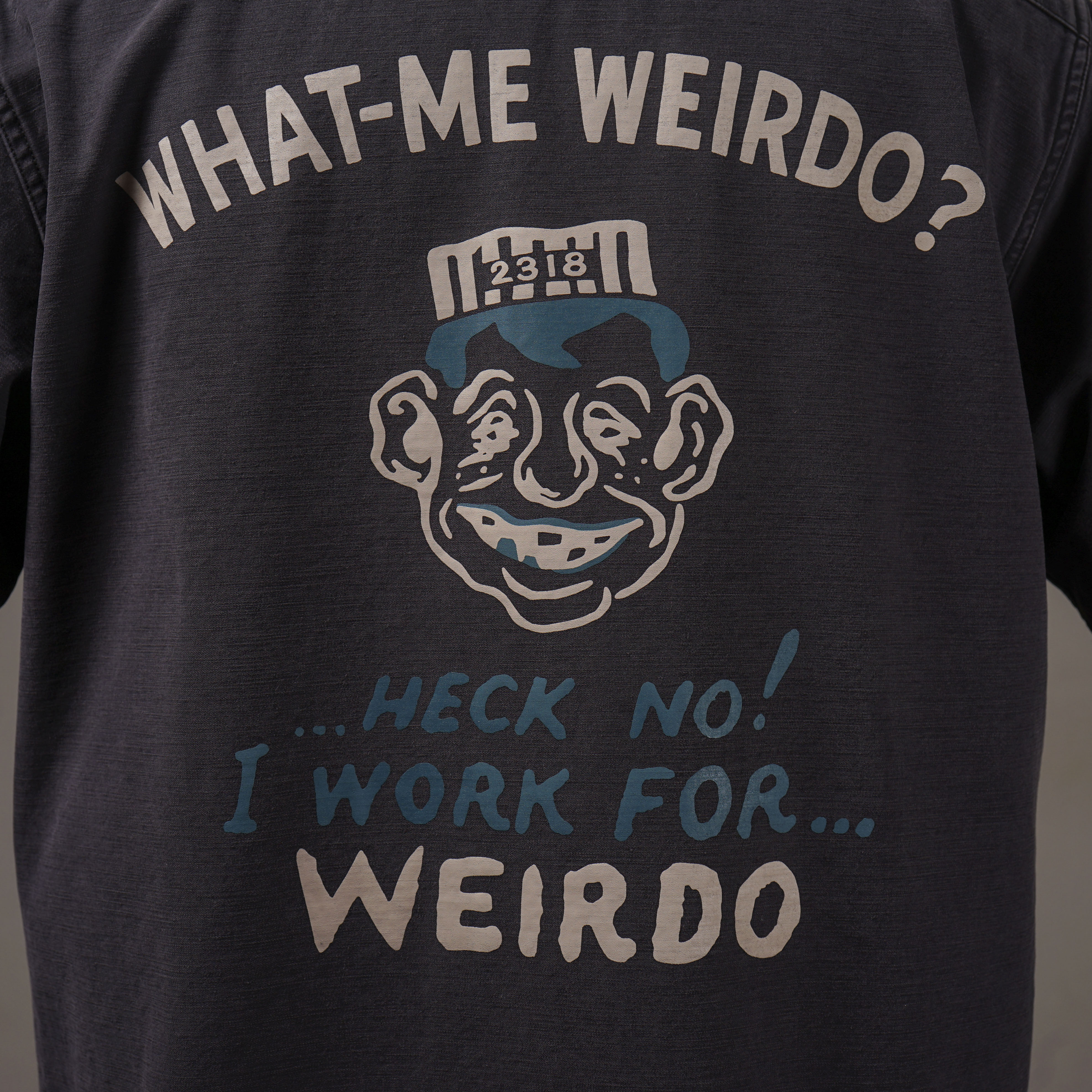 WHAT-ME WEIRDO? - S/S WORK SHIRTS - BLACK