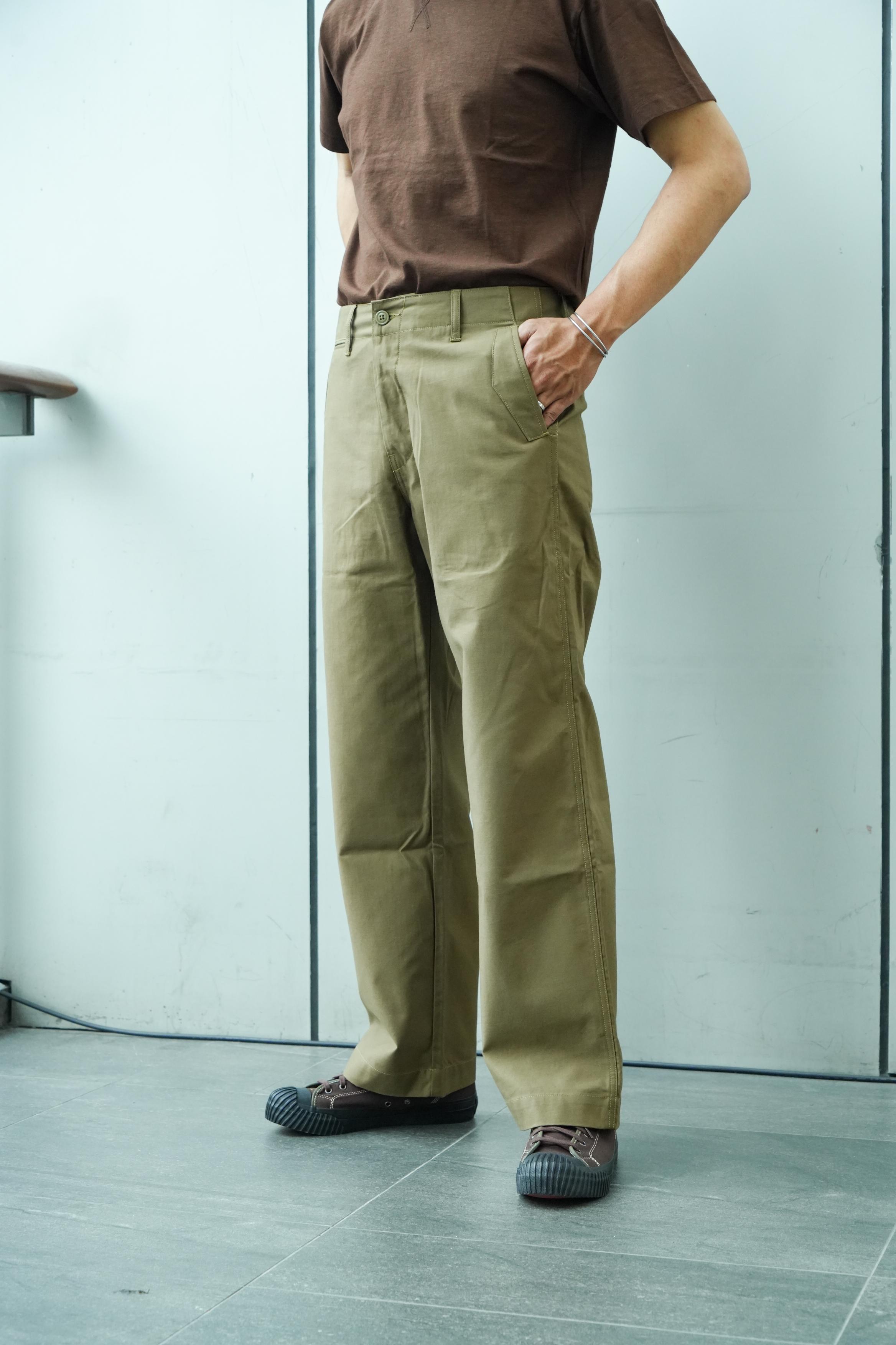 Modified Army Trousers - Olive Reverse twill