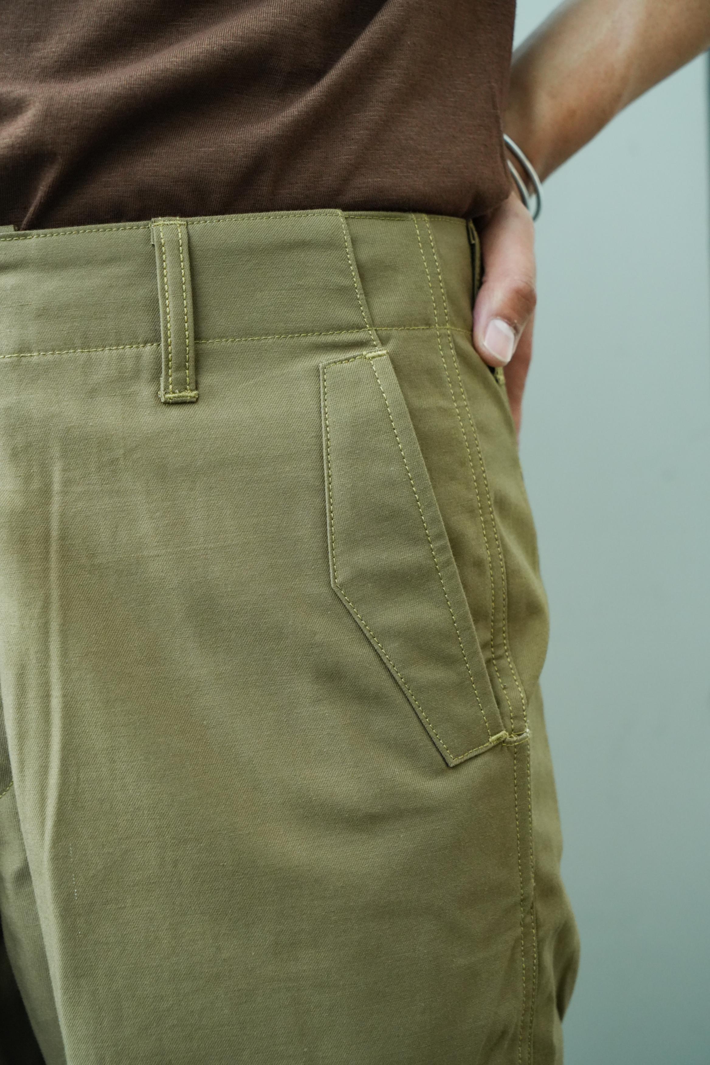 Modified Army Trousers - Olive Reverse twill