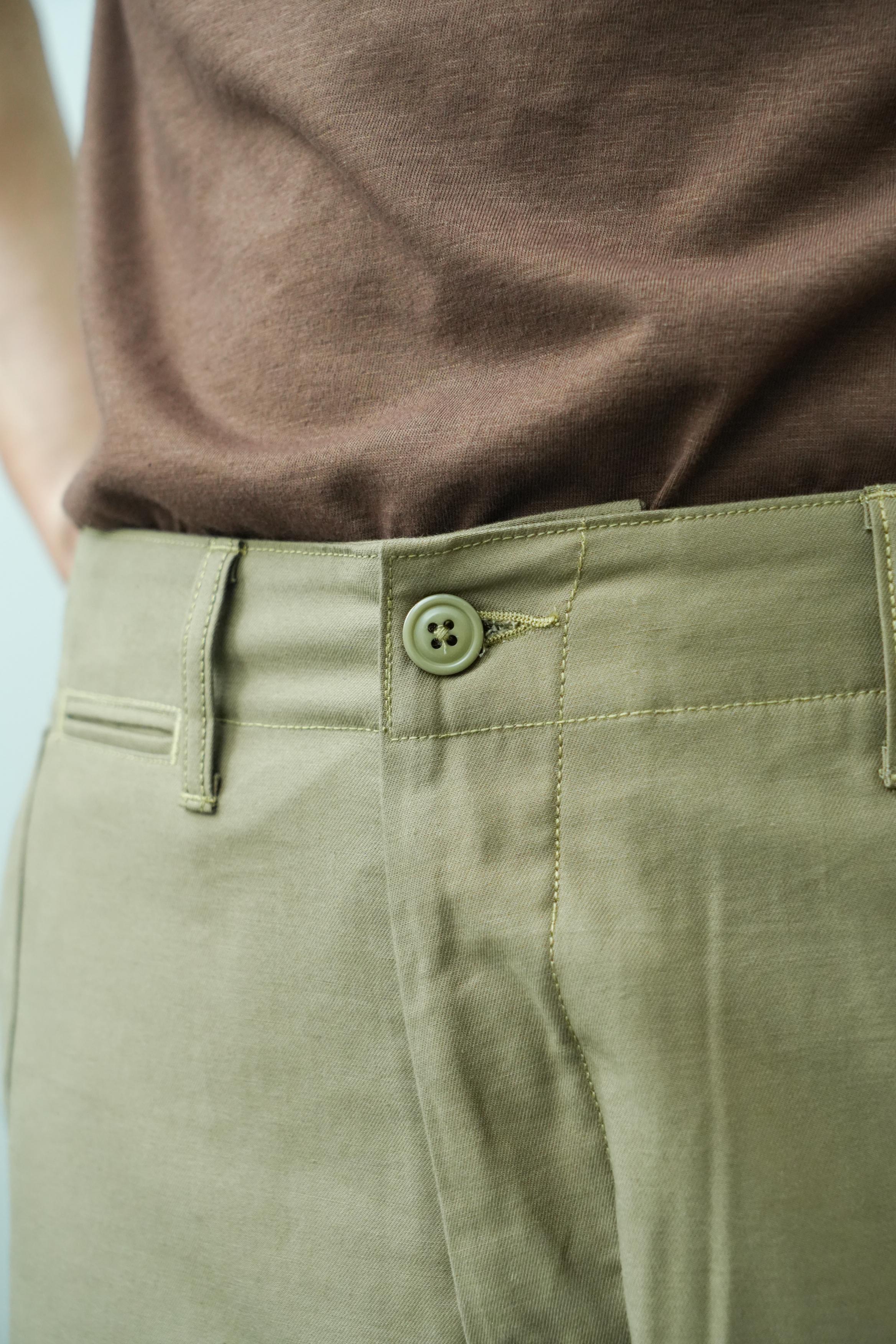 Modified Army Trousers - Olive Reverse twill