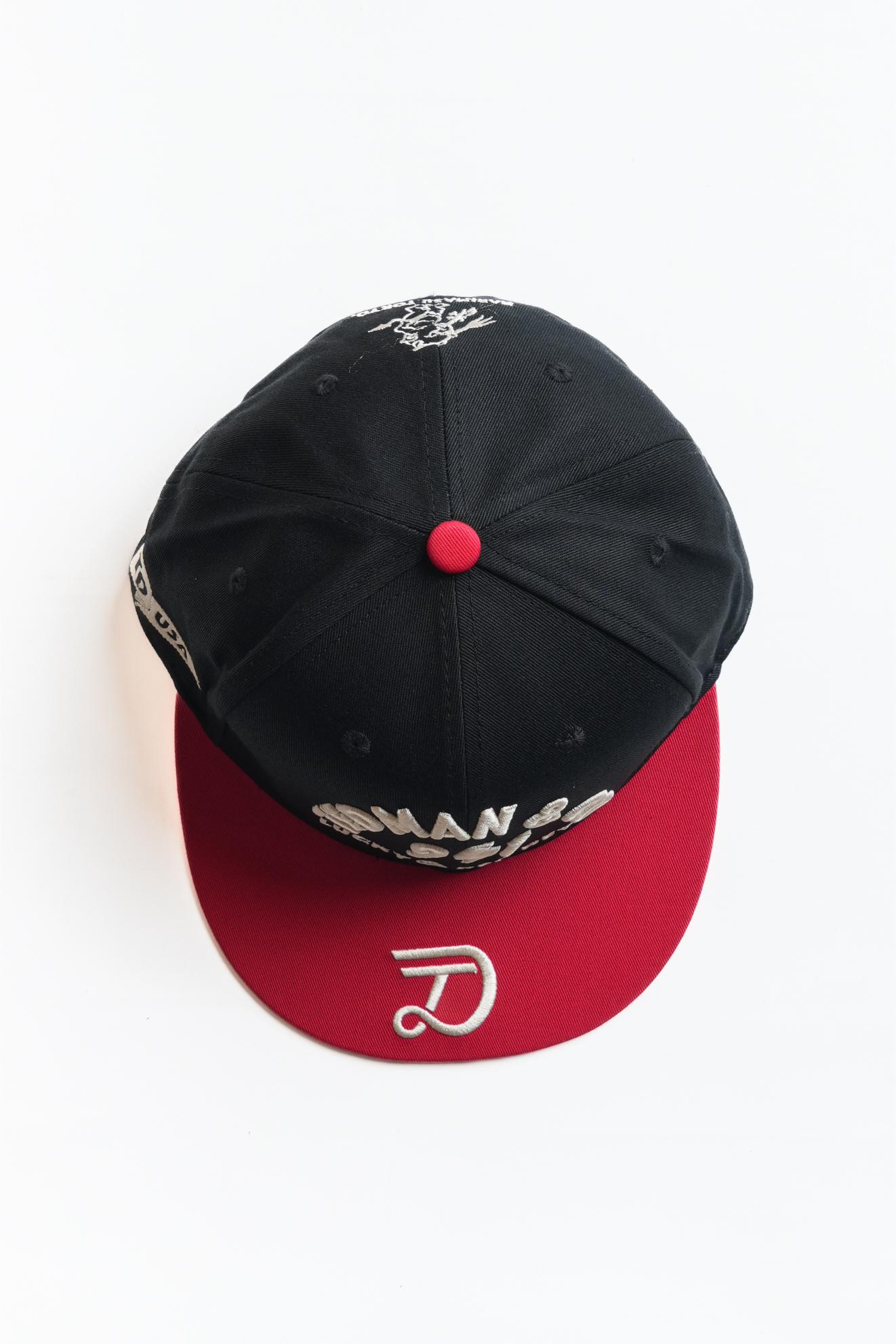 TDC-9200 Straight Cap - RED/BLACK