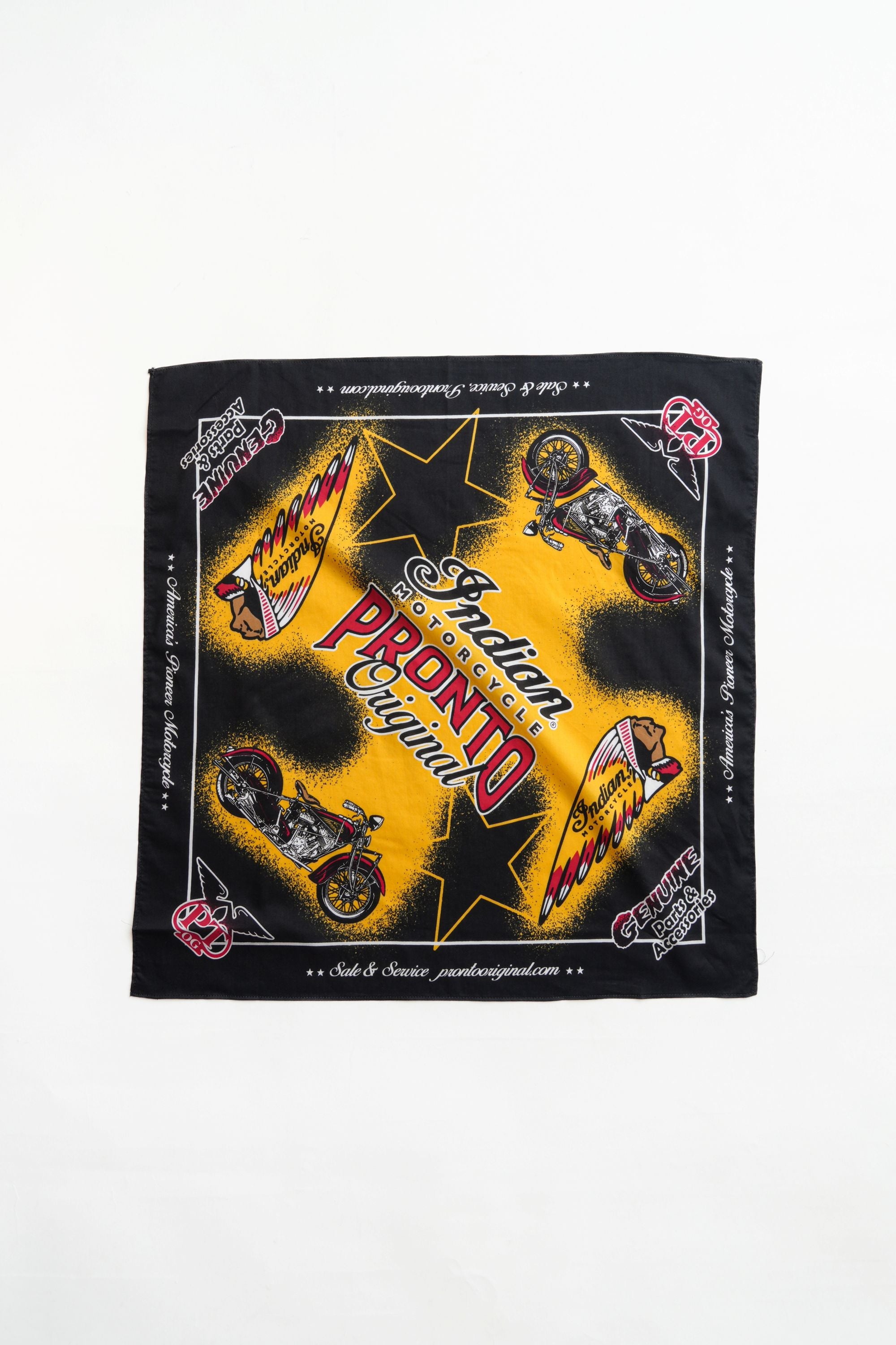 INDIAN BANDANA - BLACK/YELLOW