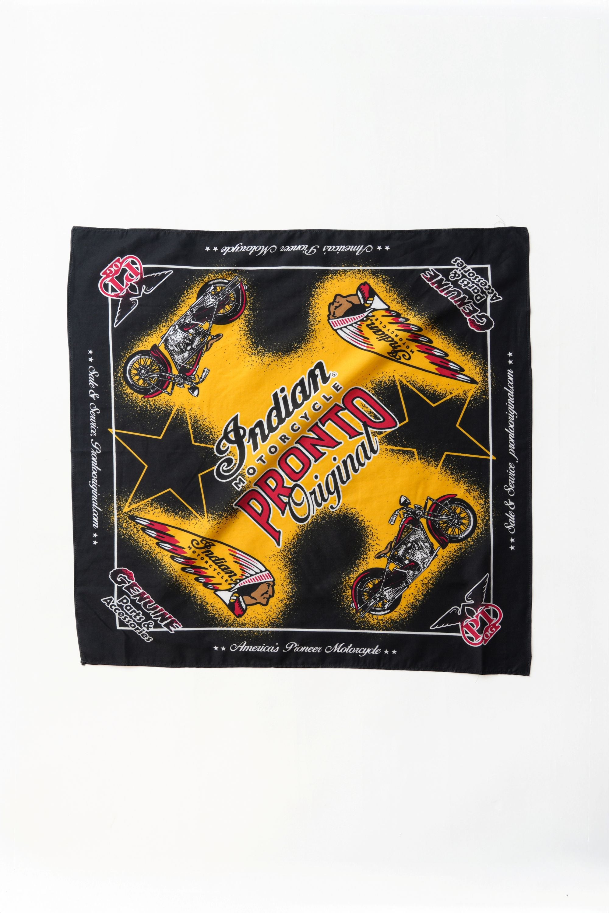 INDIAN BANDANA - BLACK/YELLOW