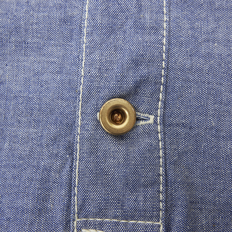 F3487 CHAMBRAY PULL OVER SHIRT - BLUE