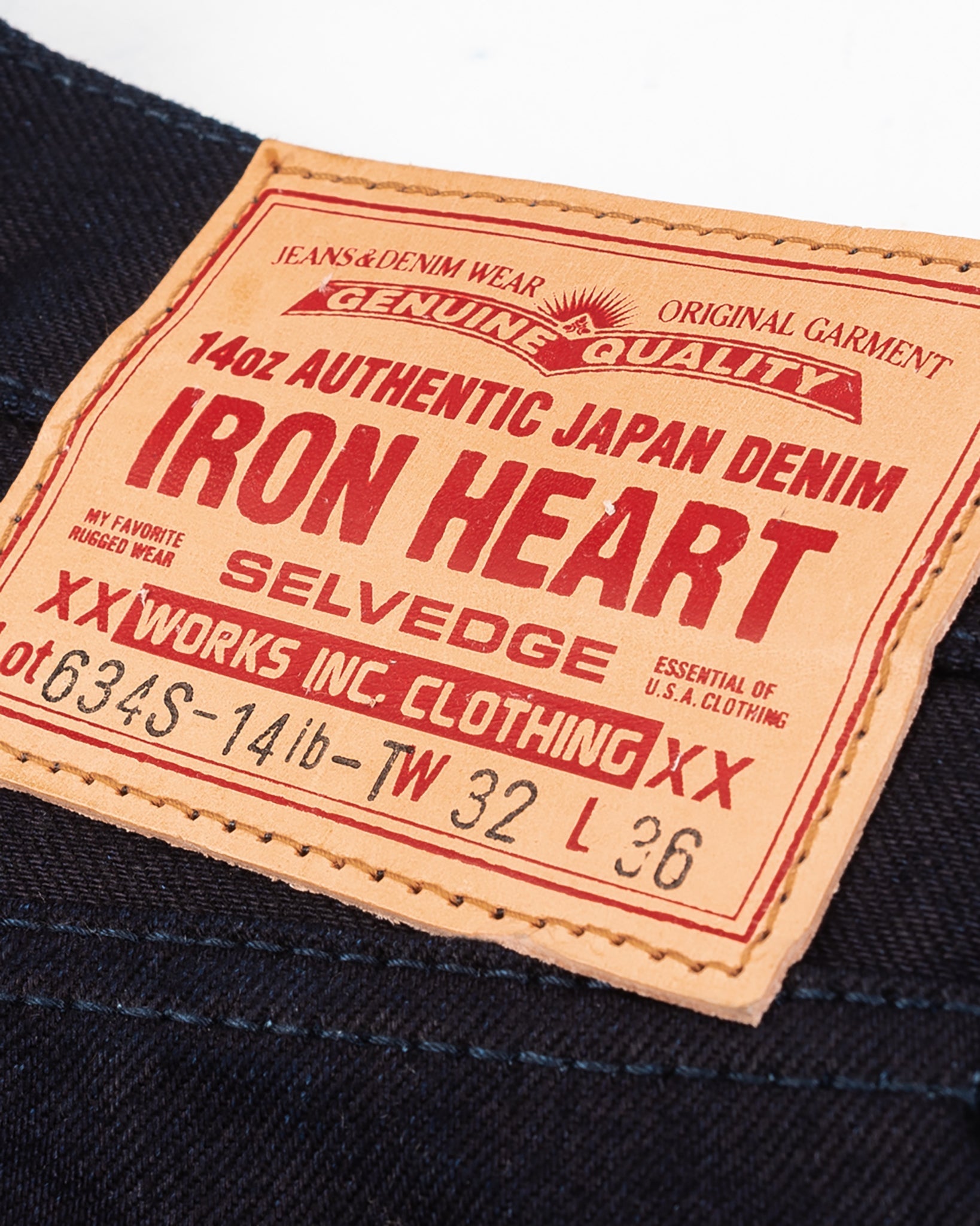 IH-634S-142ib 14oz Selvedge Straight Cut - INDIGO/BLACK
