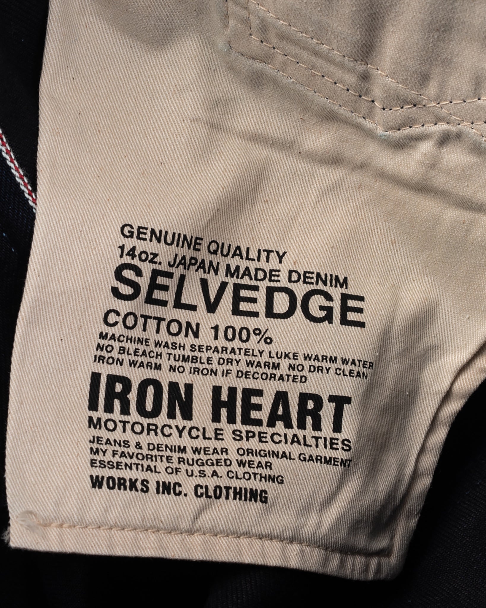 IH-634S-142ib 14oz Selvedge Straight Cut - INDIGO/BLACK