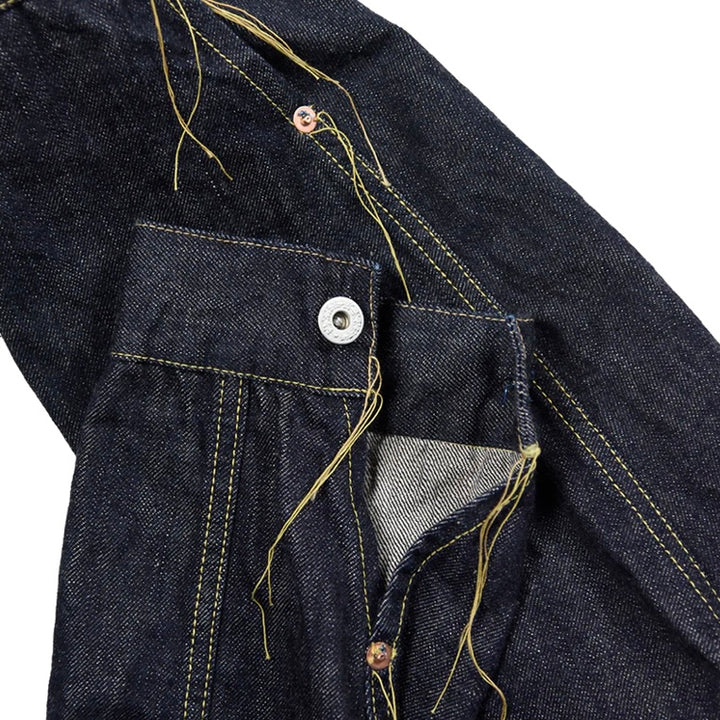 S2107-24 WWII Model Brown Cotton Denim Jacket (Non Wash) - INDIGO